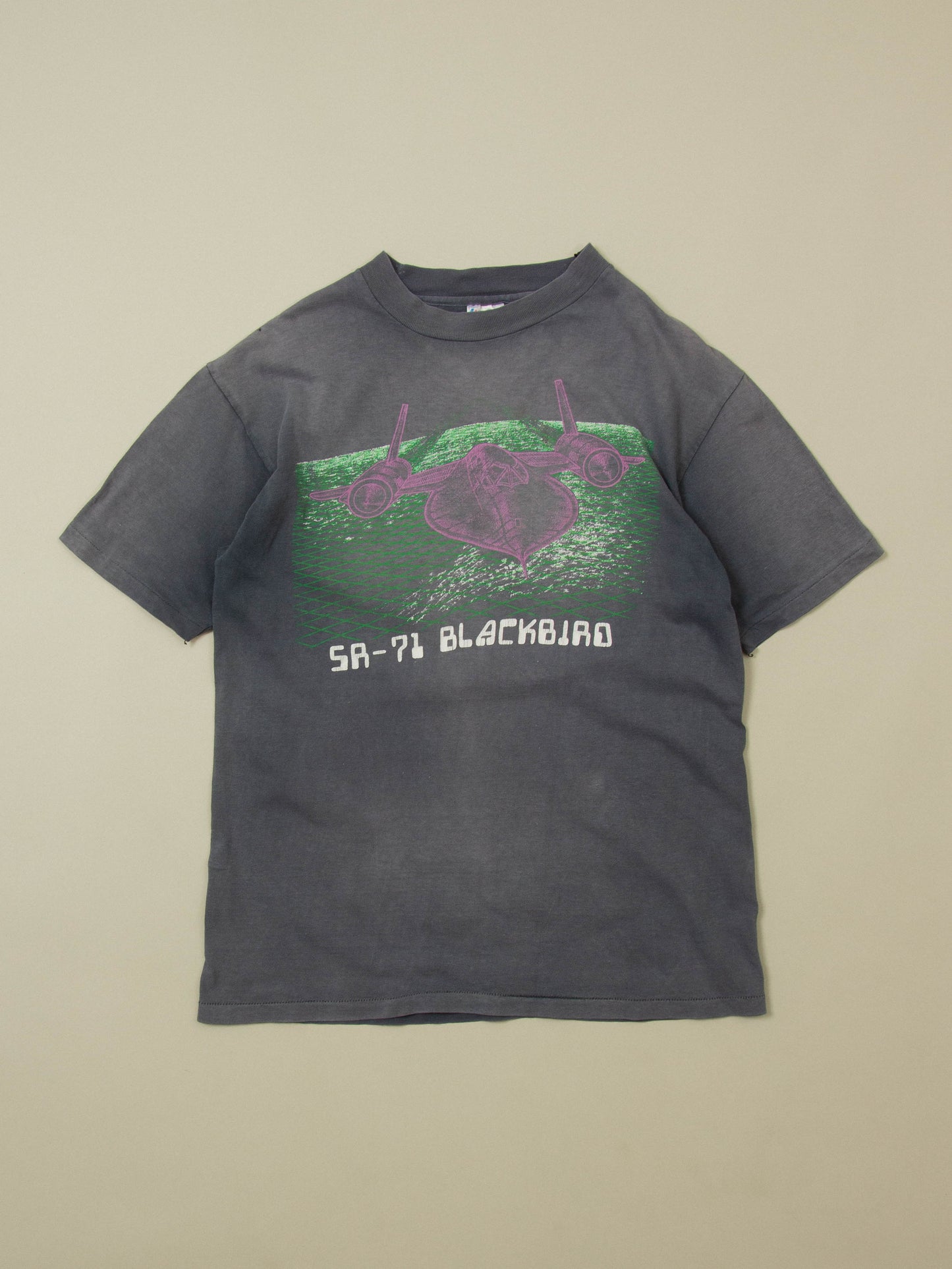 Vtg 1990s 'SR-71 Blackbird' Single Stitch Tee - Made in USA (L)