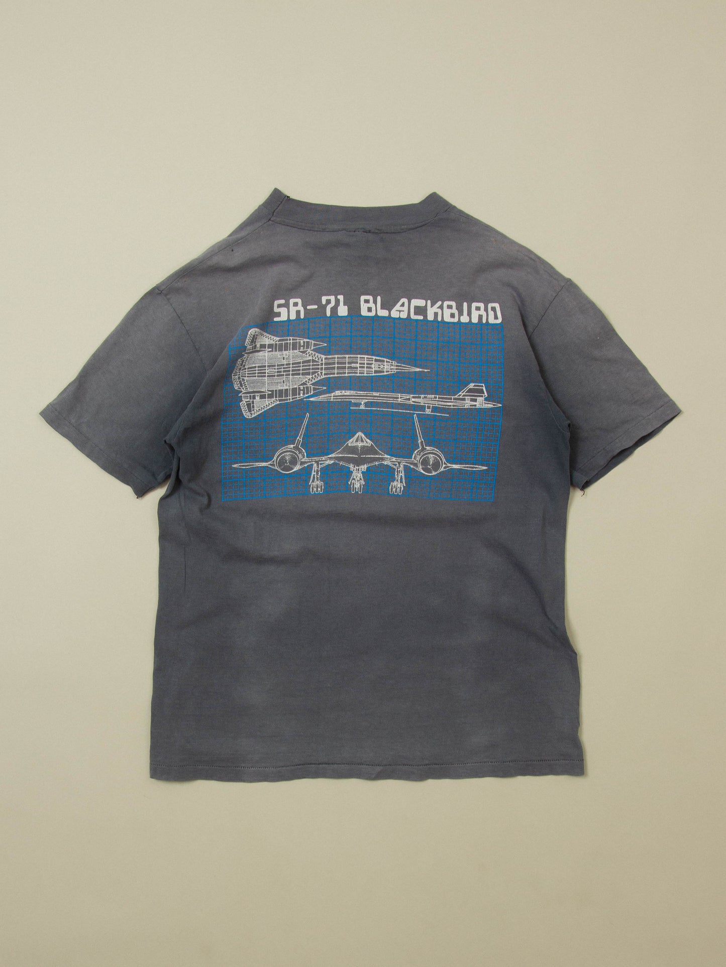 Vtg 1990s 'SR-71 Blackbird' Single Stitch Tee - Made in USA (L)