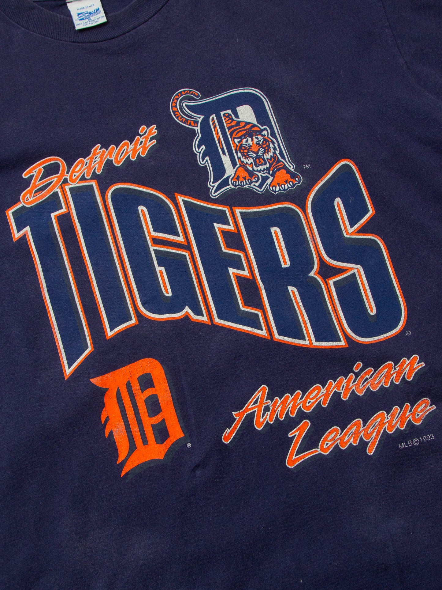 Vtg 1990s Detroit Tigers Single Stitch Tee - Made in USA (XL)