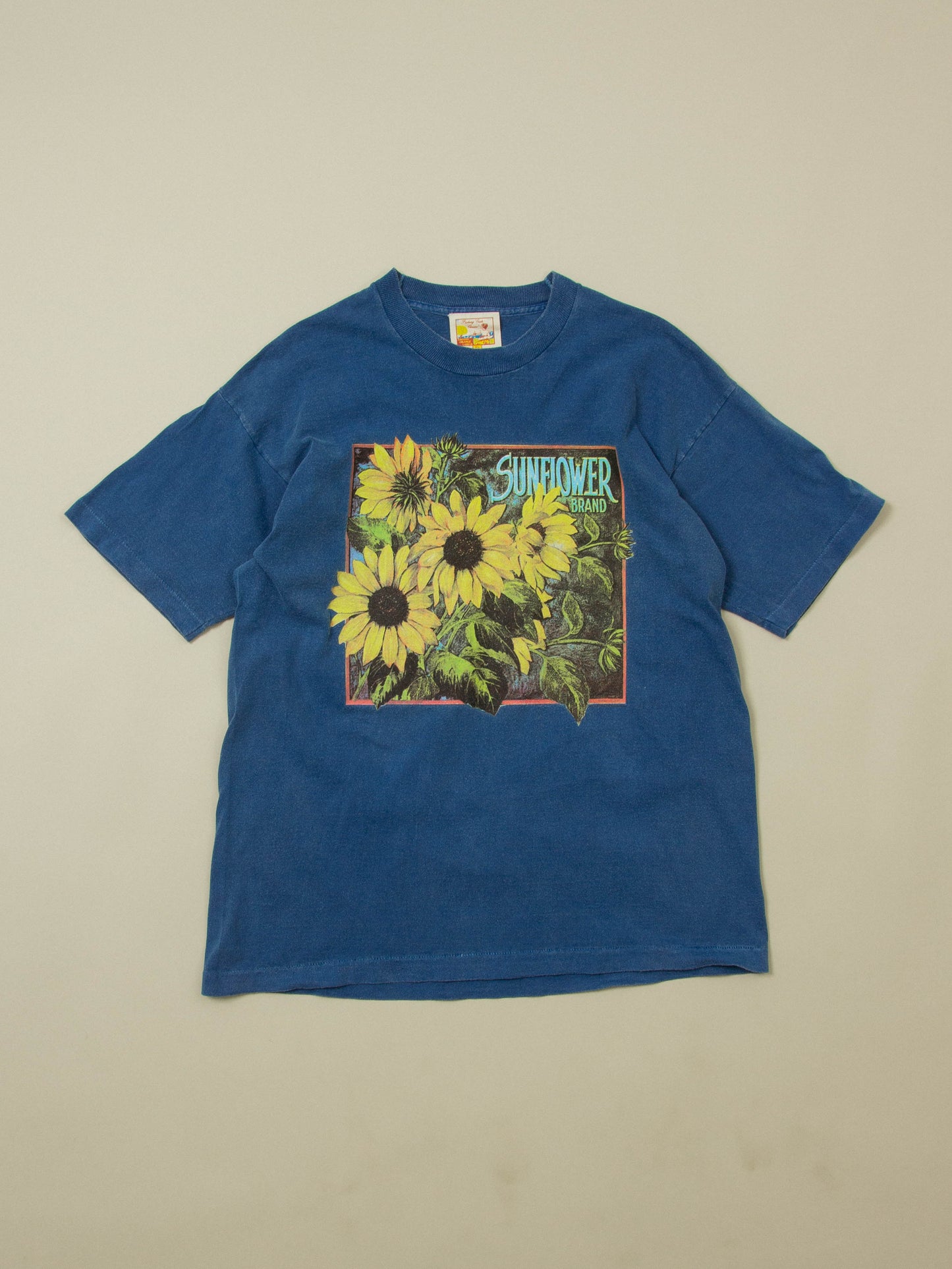 Vtg 1990s Los Angeles Sunflower Single Stitch Tee - Made in USA (XL)