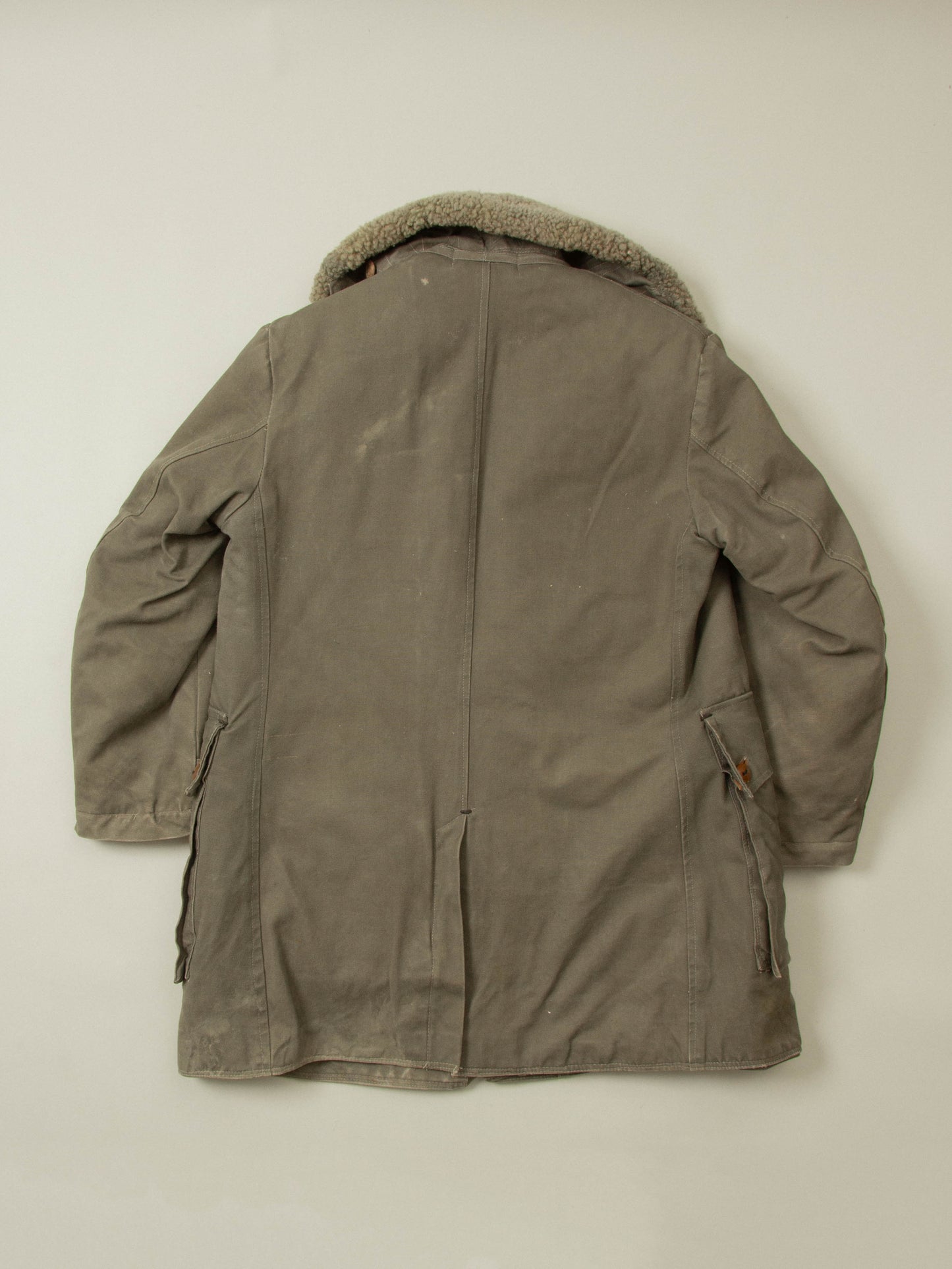 Vtg 1940s Swedish Army Extreme Cold Weather Shearling Coat (L)