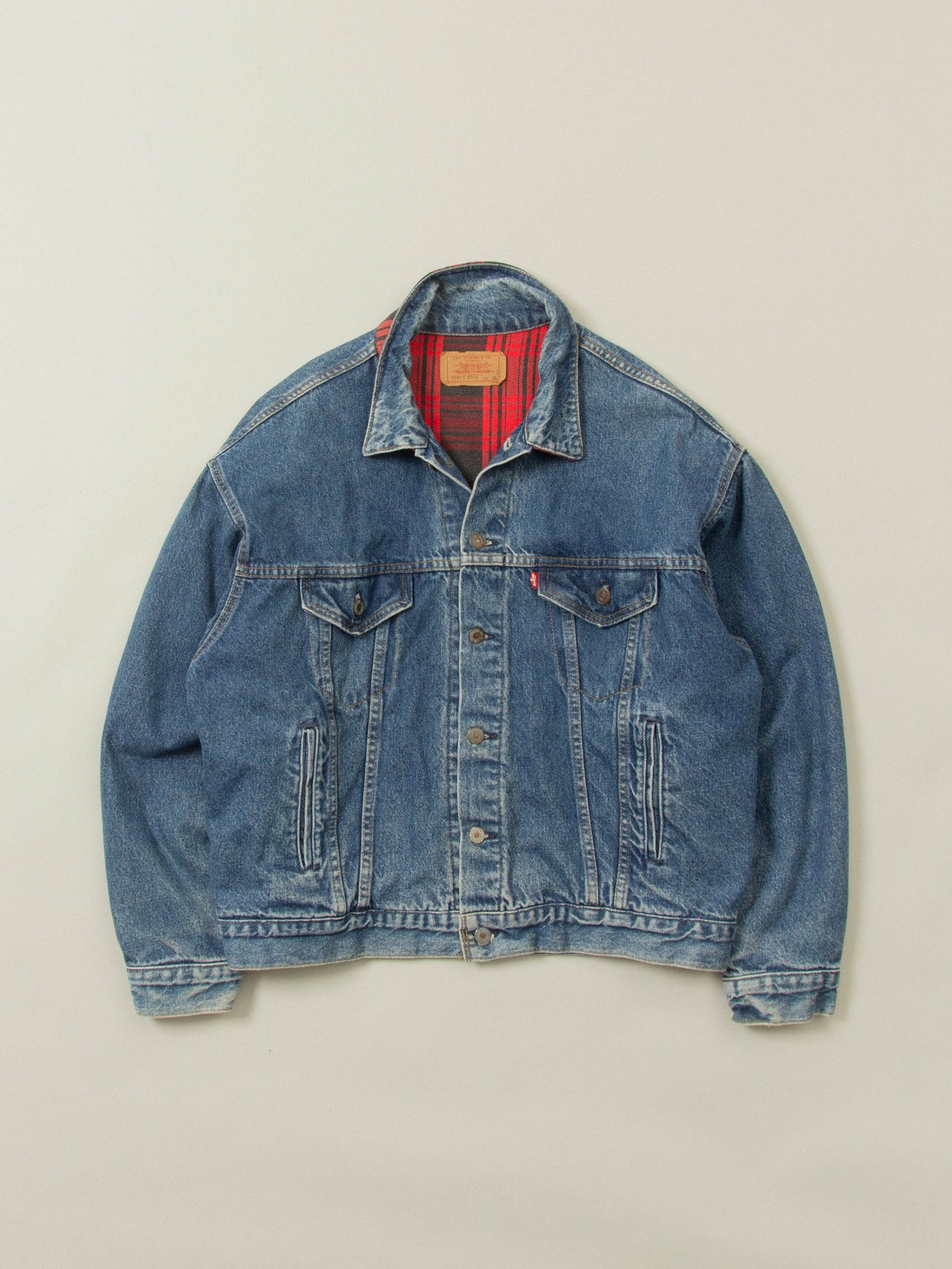 Vtg 1980s Lined Levi's Denim Jacket - Made in USA (XL)