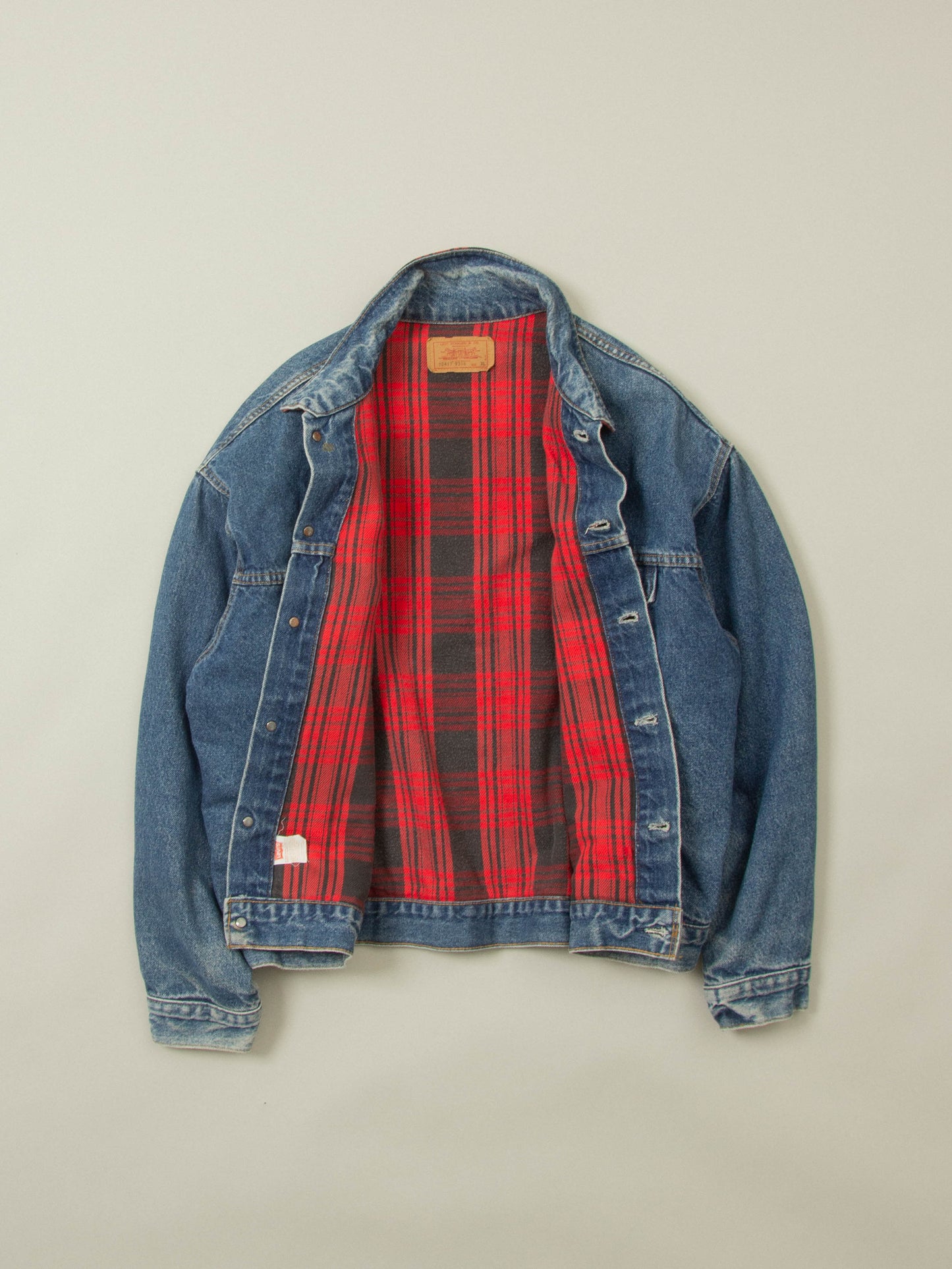 Vtg 1980s Lined Levi's Denim Jacket - Made in USA (XL)