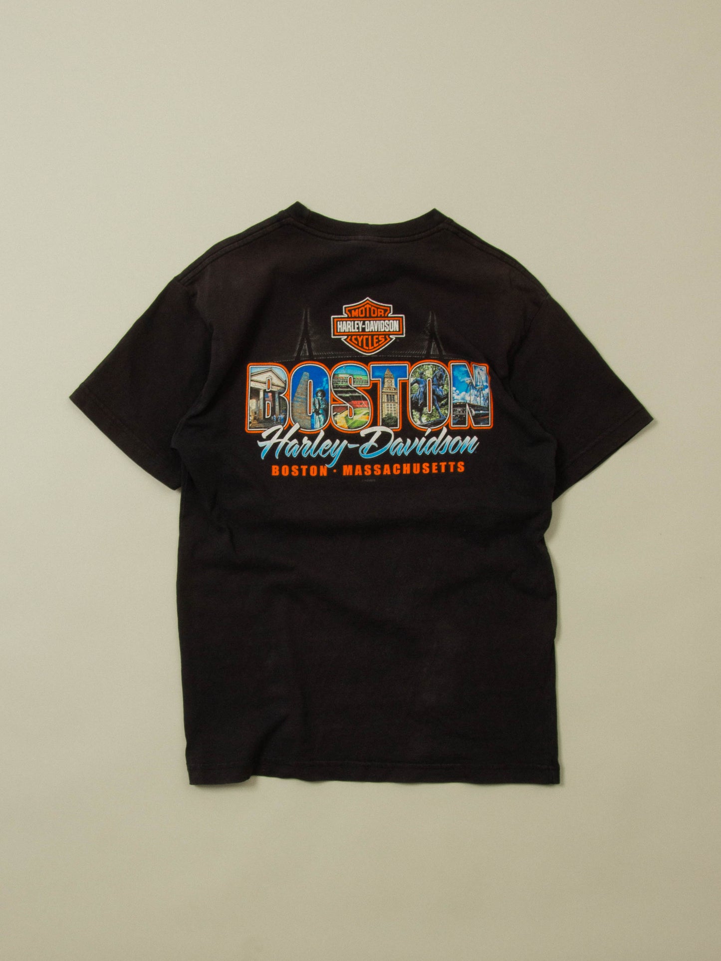 Vtg 1990s Harley Davidson Boston Tee - Made in USA (M)