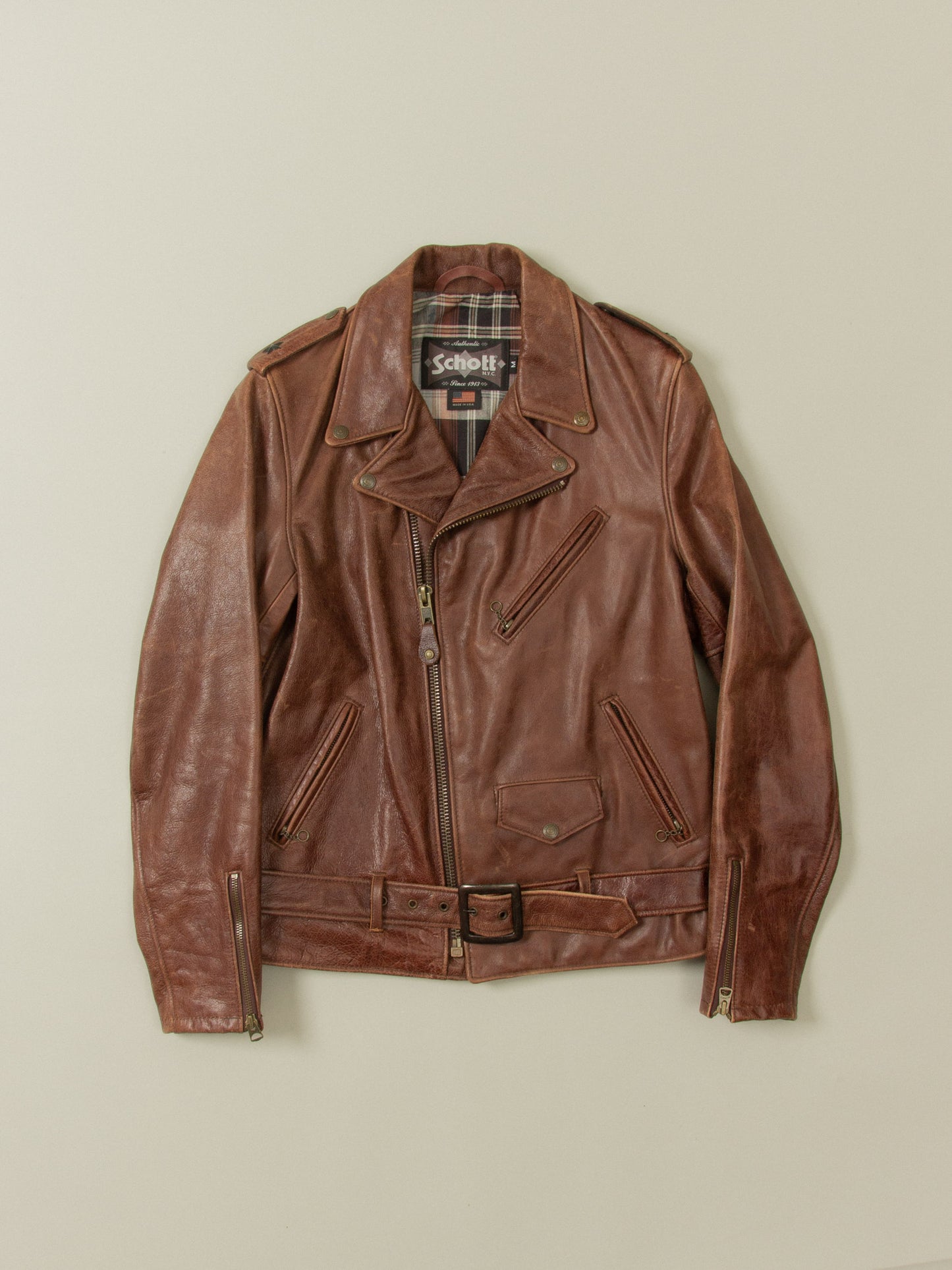 NOS Schott Perfecto Leather Jacket - Made in USA (M)