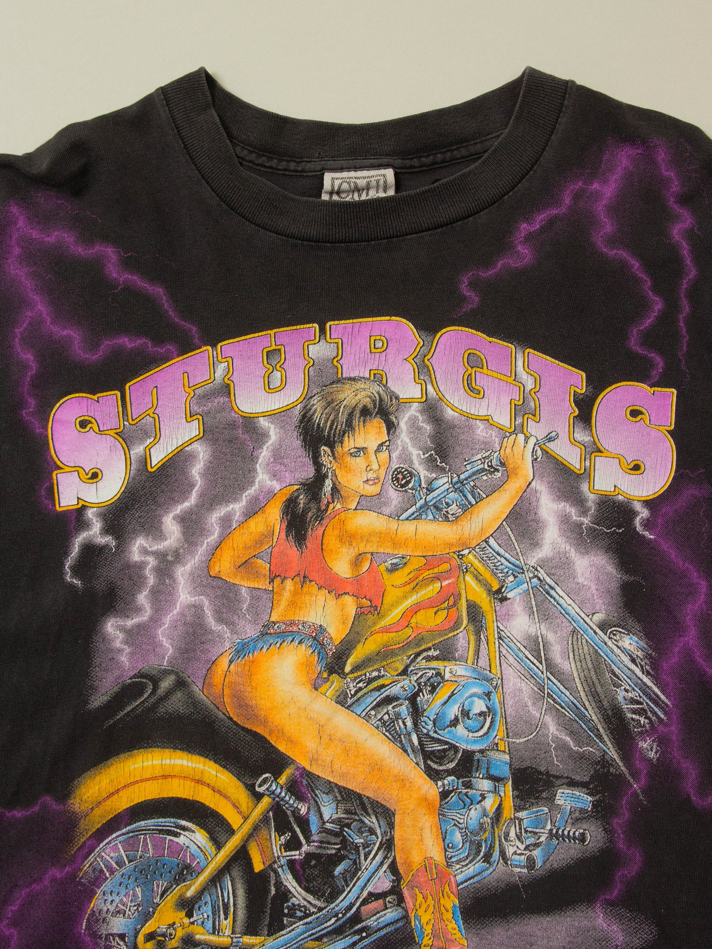 Vtg 1990s 'Strugis Black Hills Rally' Single Stitch Tee - Made in USA (XL)