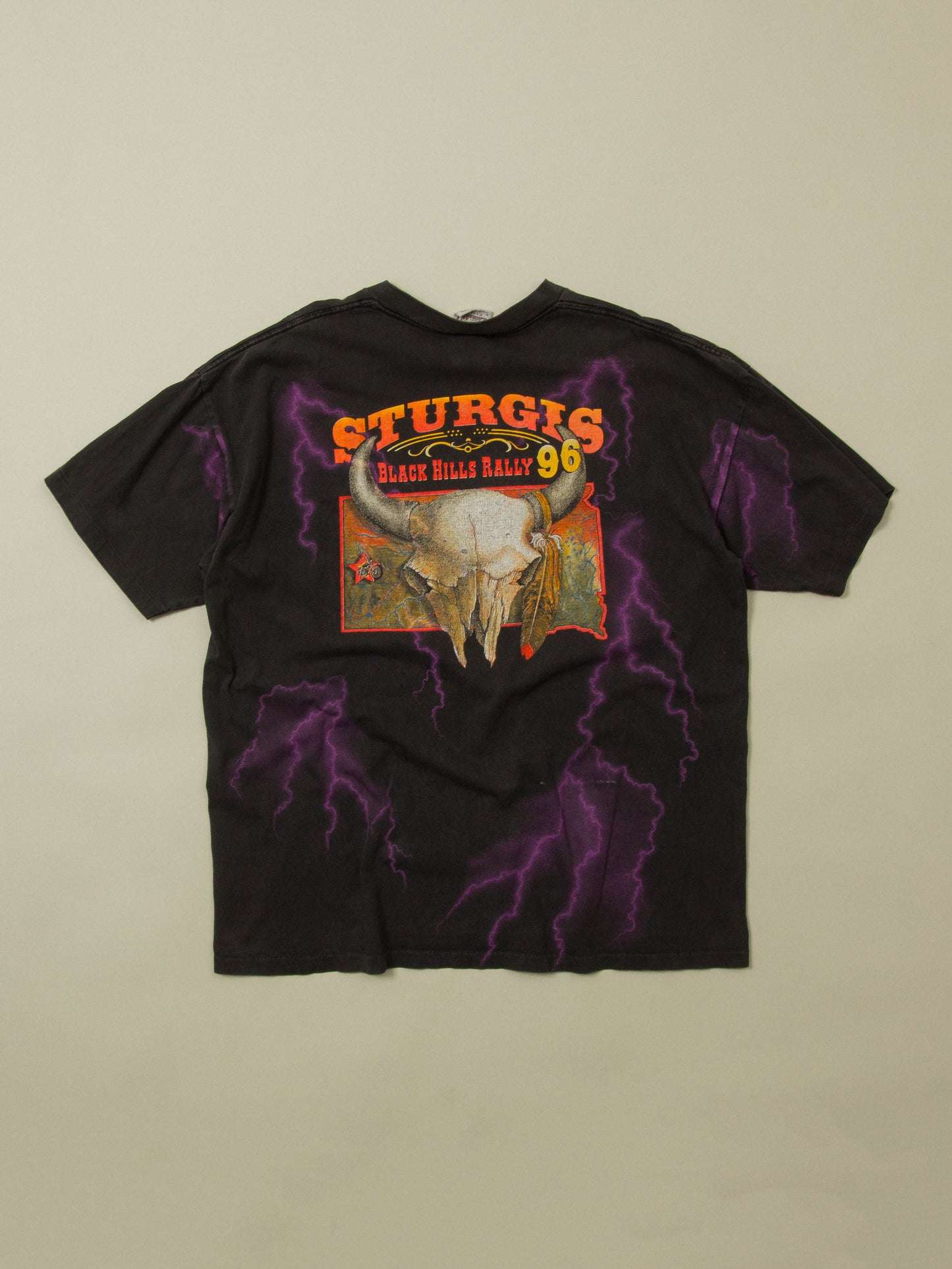 Vtg 1990s 'Strugis Black Hills Rally' Single Stitch Tee - Made in USA (XL)
