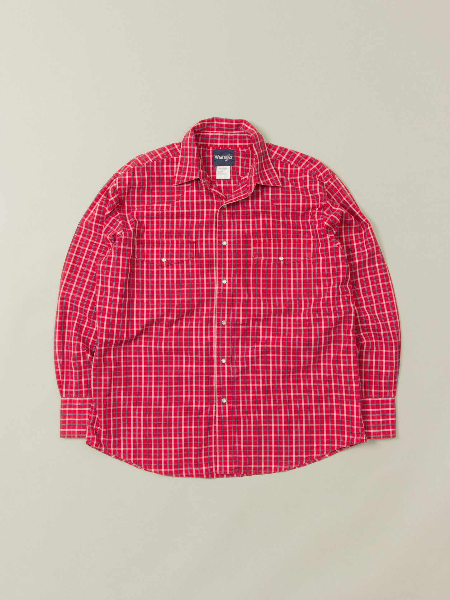 Vtg 1990s Checkered Wrangler Western Shirt (XL)