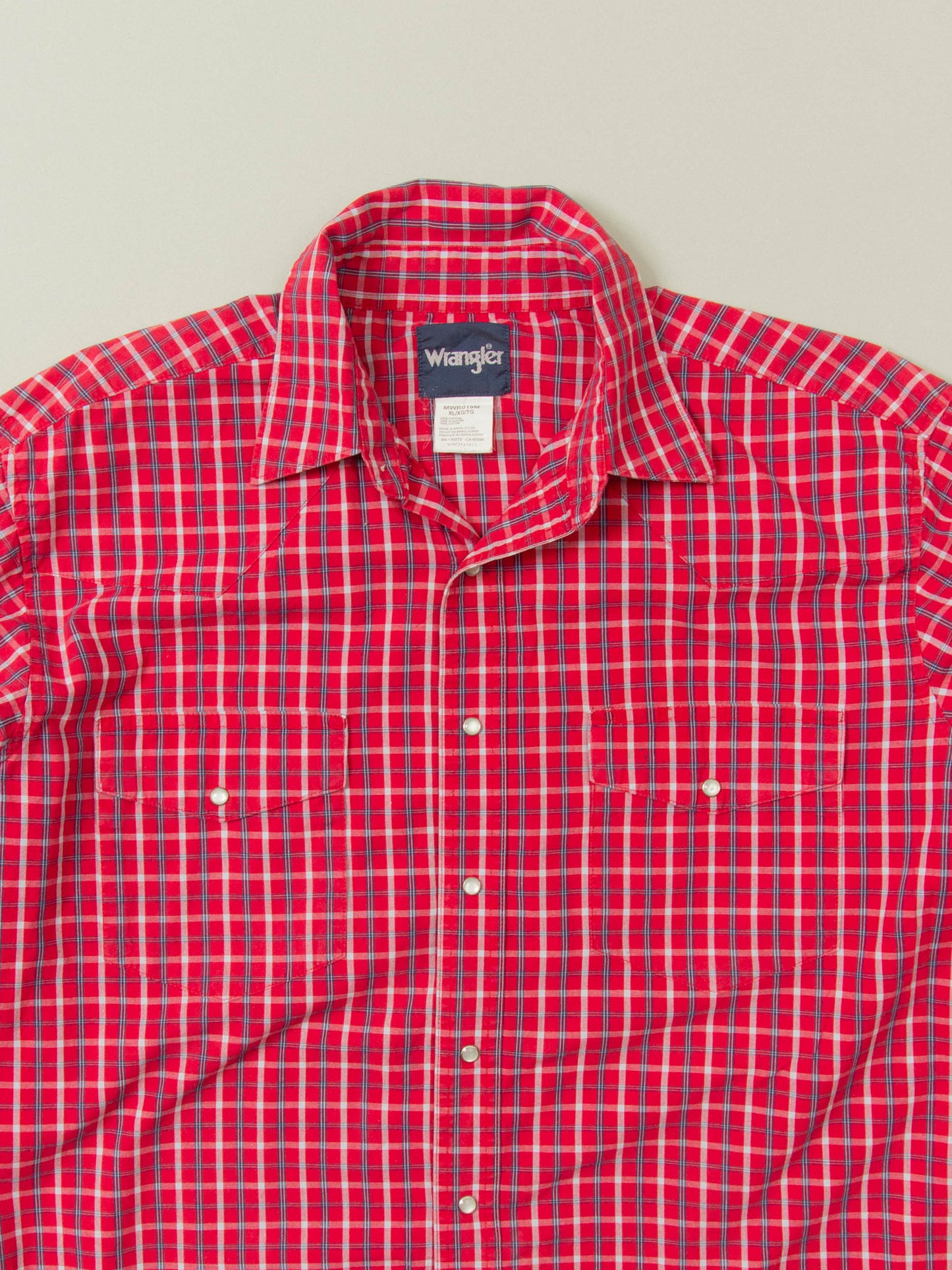 Vtg 1990s Checkered Wrangler Western Shirt (XL)