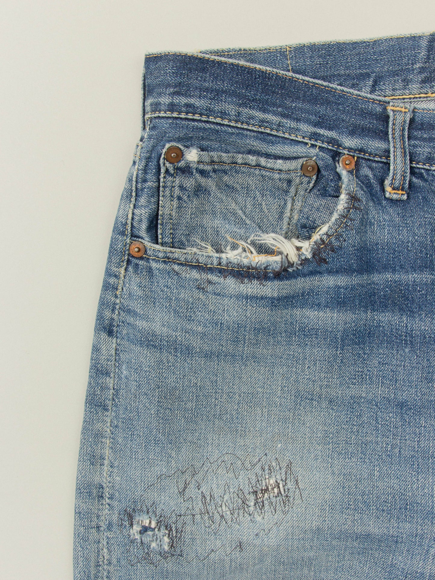 Vtg Early 1960s Levi's 501 Big E Selvedge Jeans (36x33)