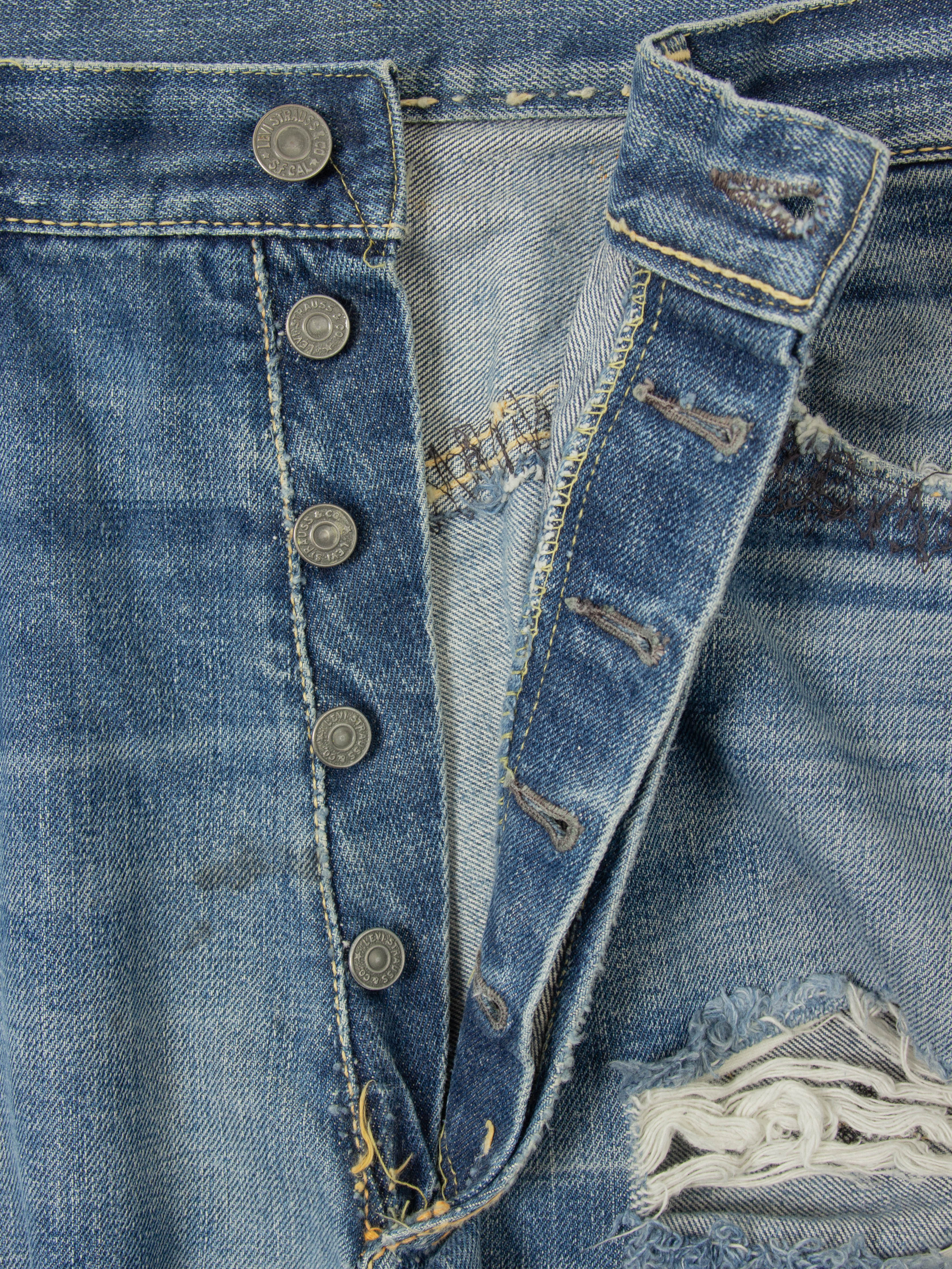 60s Levi’s501 BIG E Atype cutoff denim 1960s Big E Levi's 501 Cut Off Short Shorts: Ballyhoovintage.com