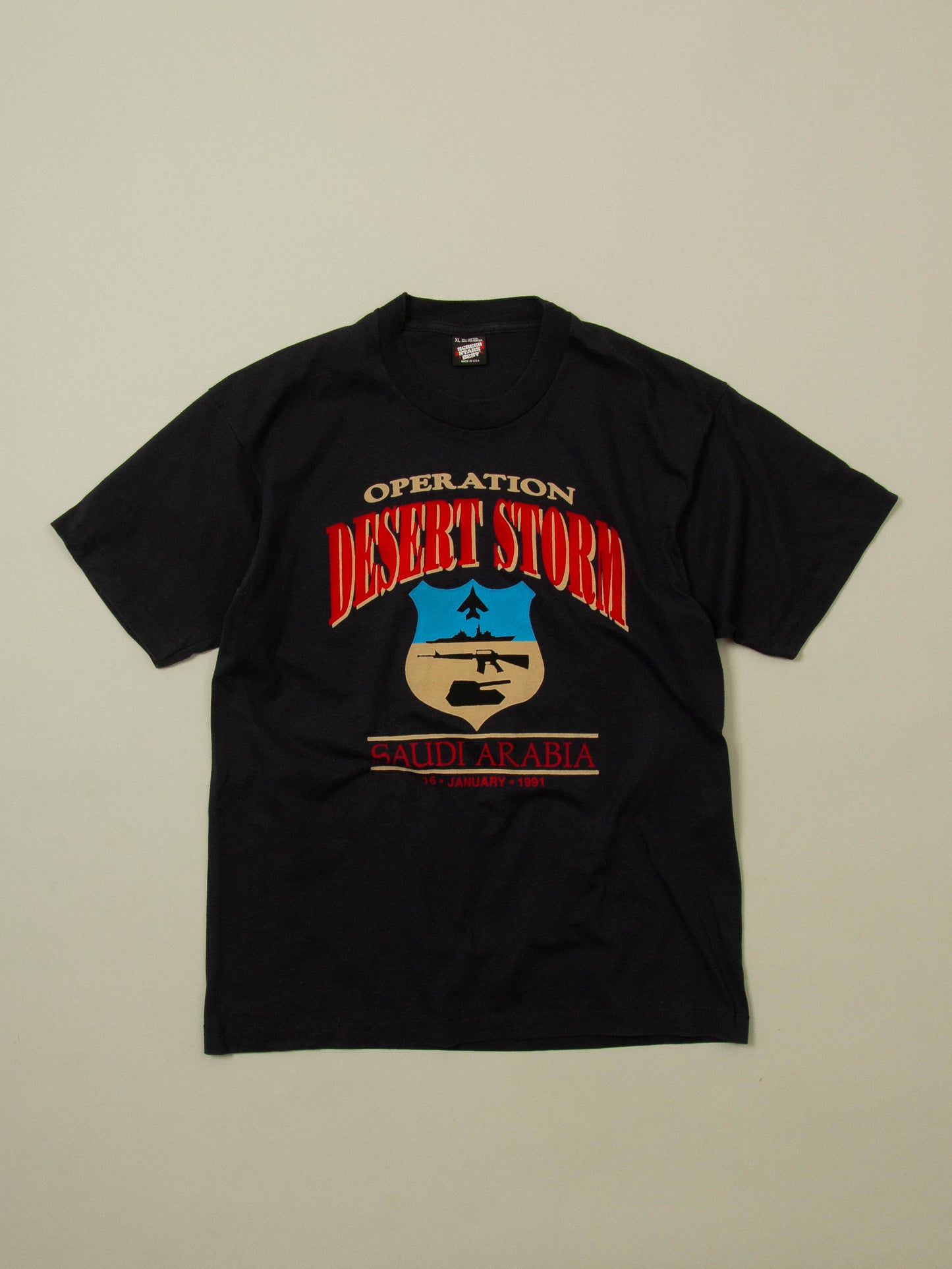 Vtg 1990s 'Operation Desert Storm' Single Stitch Tee - Made in USA (XL)