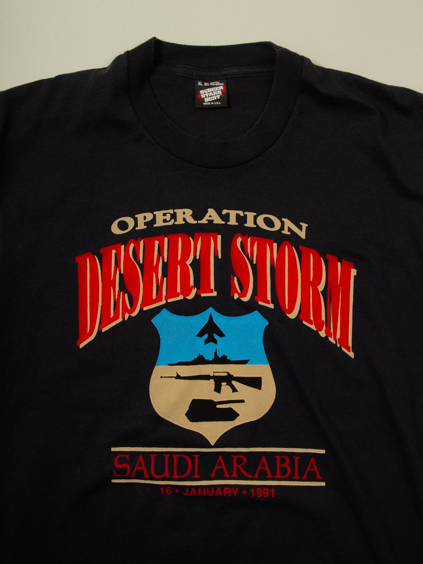 Vtg 1990s 'Operation Desert Storm' Single Stitch Tee - Made in USA (XL)