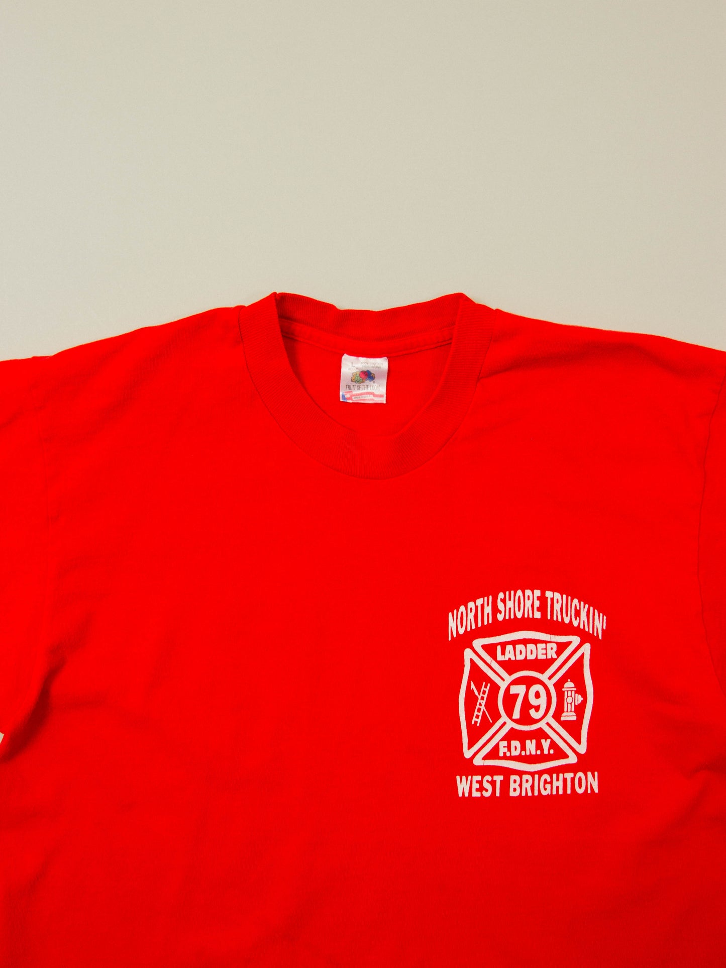 Vtg 1990s New York City Firefighter Single Stitch Tee - Made in USA (L)