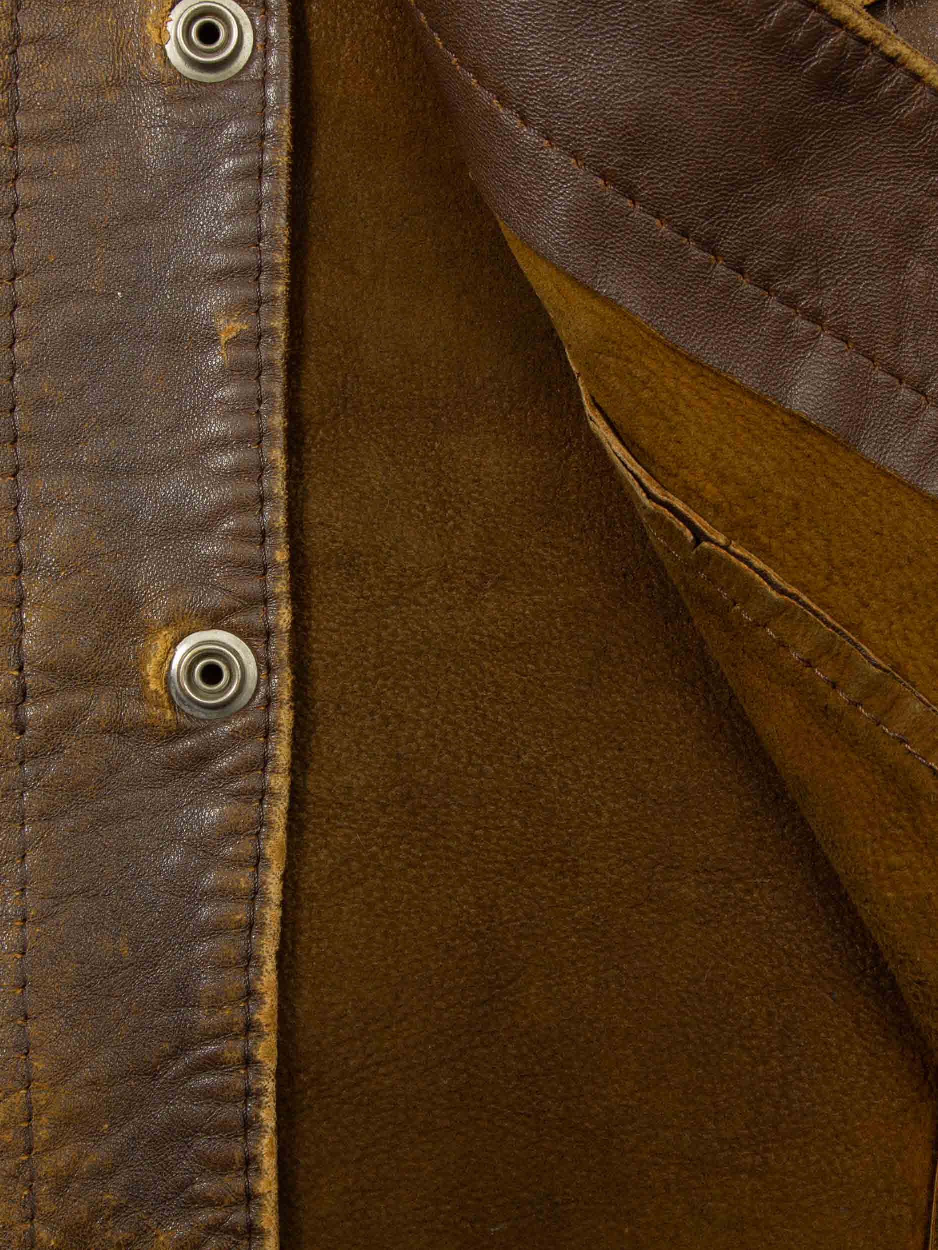 Vtg 1950s Levi's 'Short Horn' Big E Leather Jacket - Made in