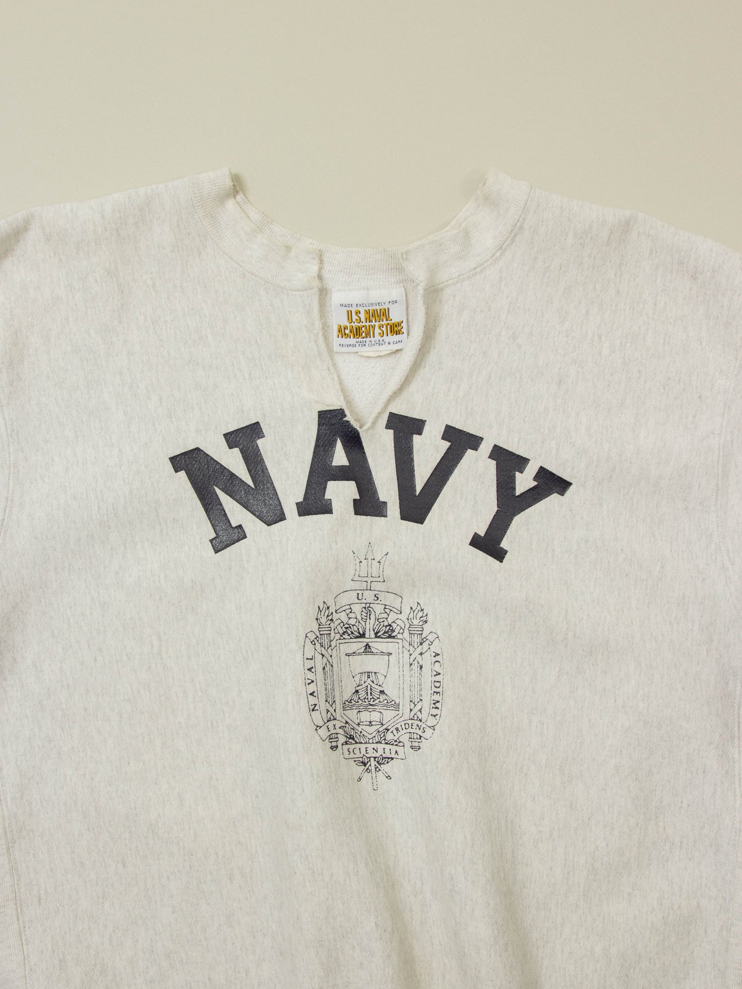 Vtg 1990s US Navy Reverse Weave Sweatshirt - Made in USA (L)