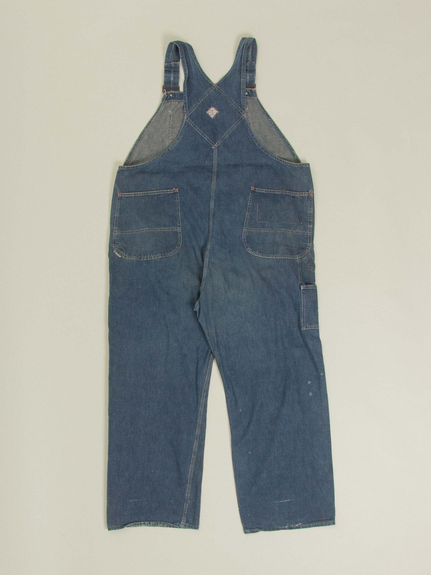 Vtg 1940s J.C Penney PayDay "Square Back" Denim Overalls - Made in USA (L/XL)