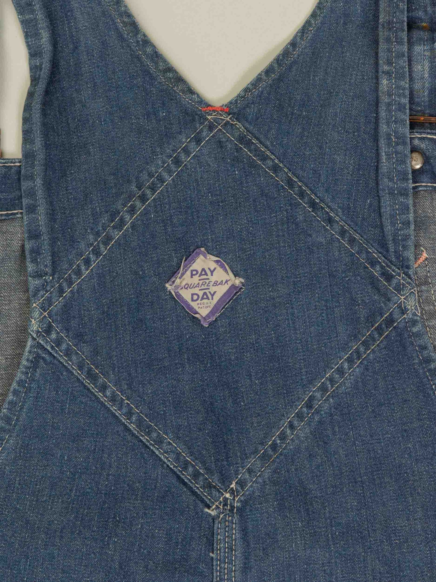 Vtg 1940s J.C Penney PayDay "Square Back" Denim Overalls - Made in USA (L/XL)
