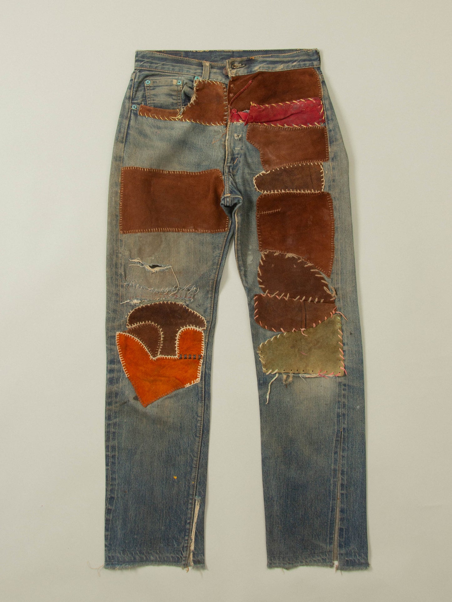 Vtg 1960s Patchwork Selvedge Levi's 505 - Made in USA (28x31)