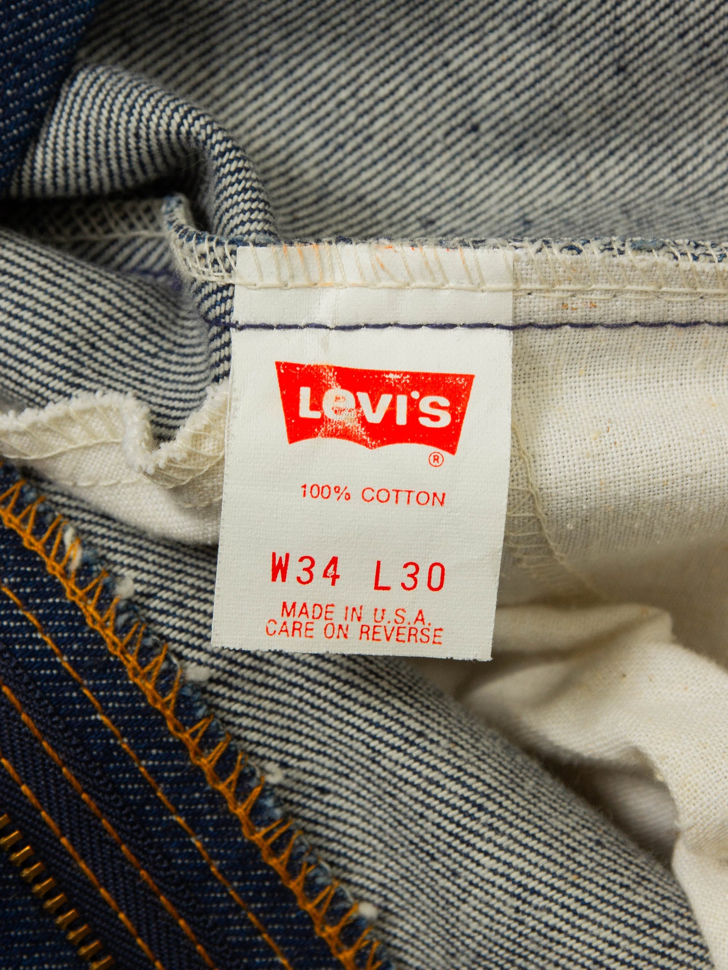 Vtg 1980s Mint Levi's 505 Orange Tab Jeans - Made in USA (34x31)