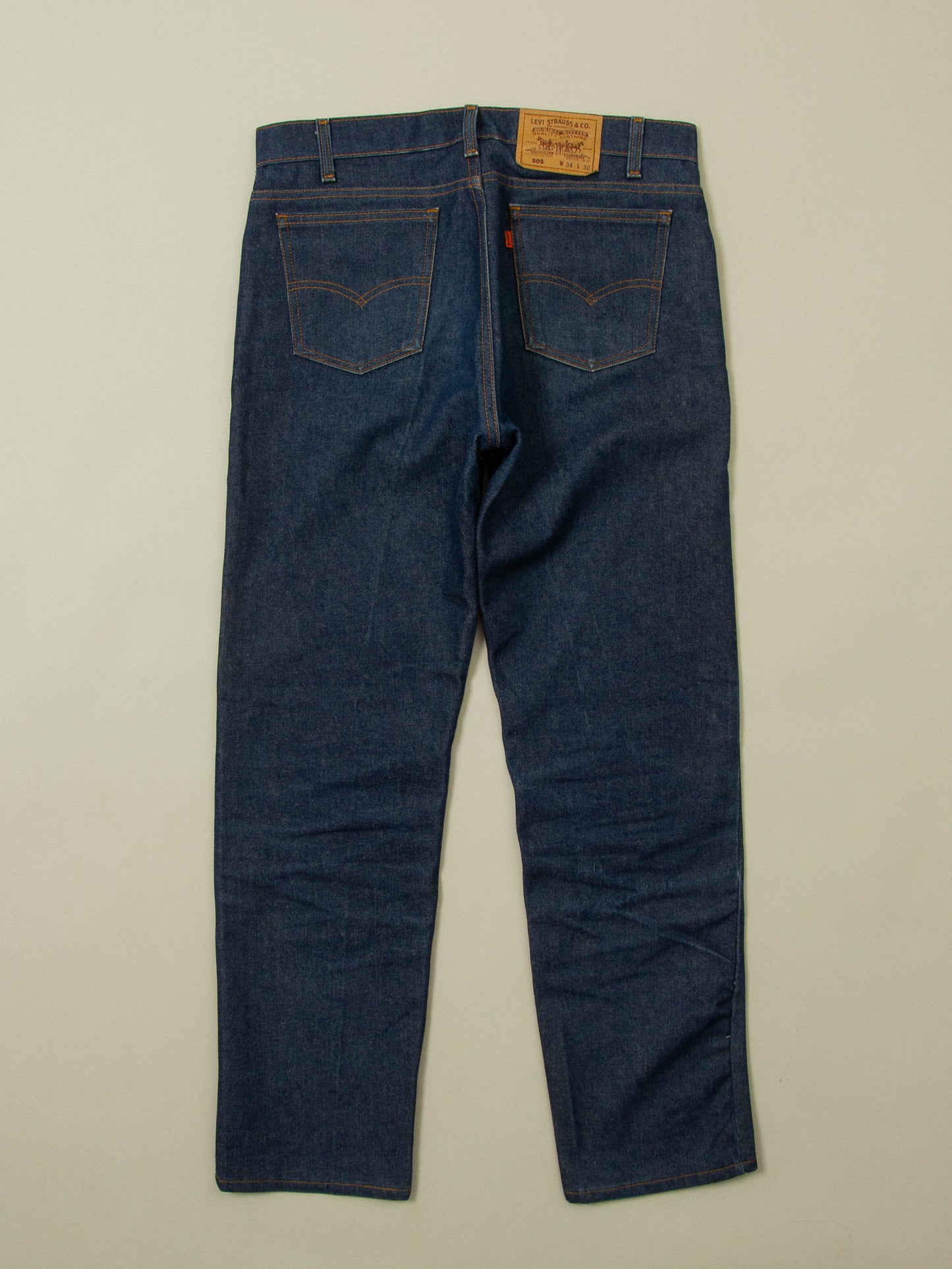 Vtg 1980s Mint Levi's 505 Orange Tab Jeans - Made in USA (34x31)
