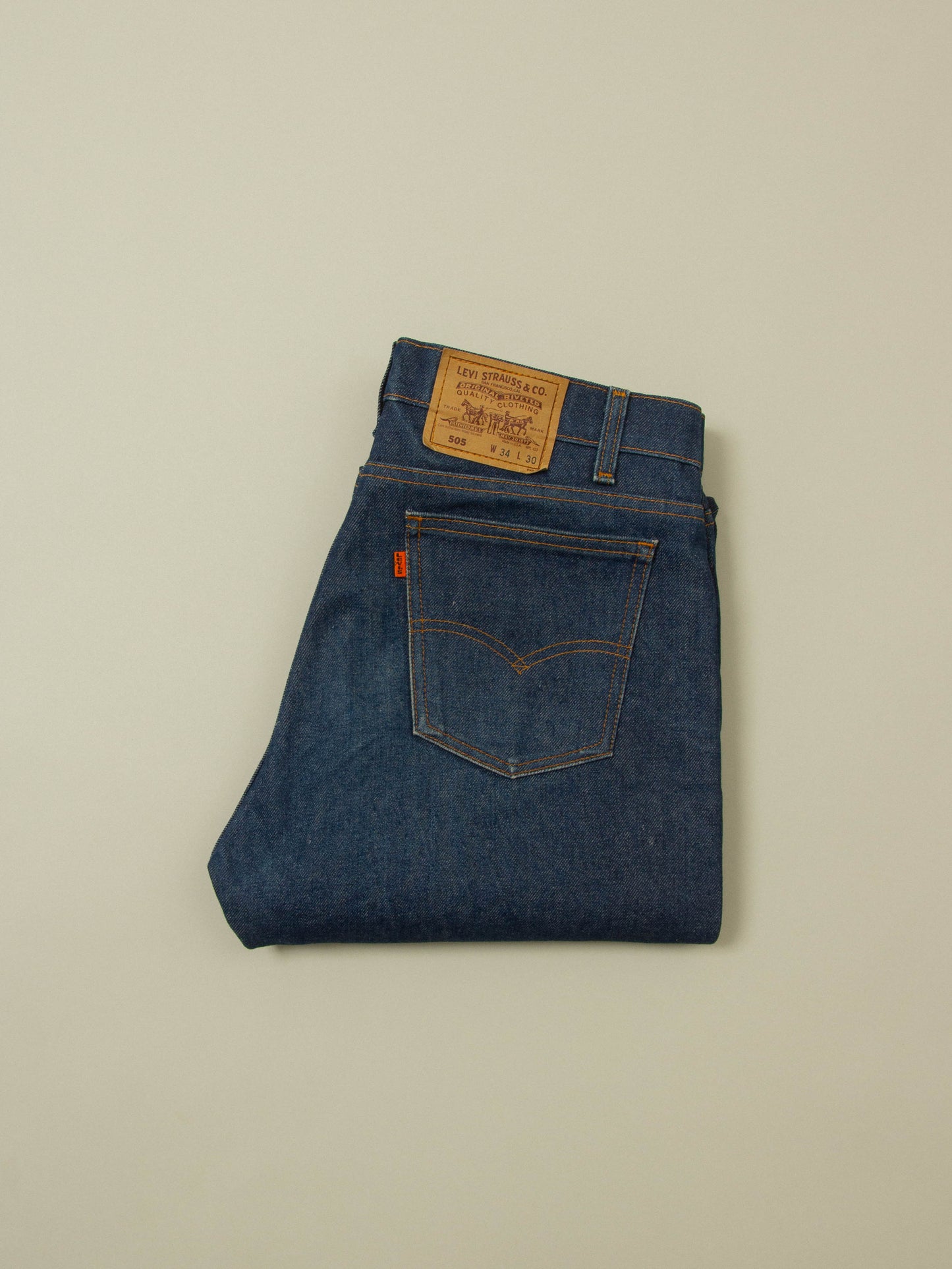 Vtg 1980s Mint Levi's 505 Orange Tab Jeans - Made in USA (34x31)