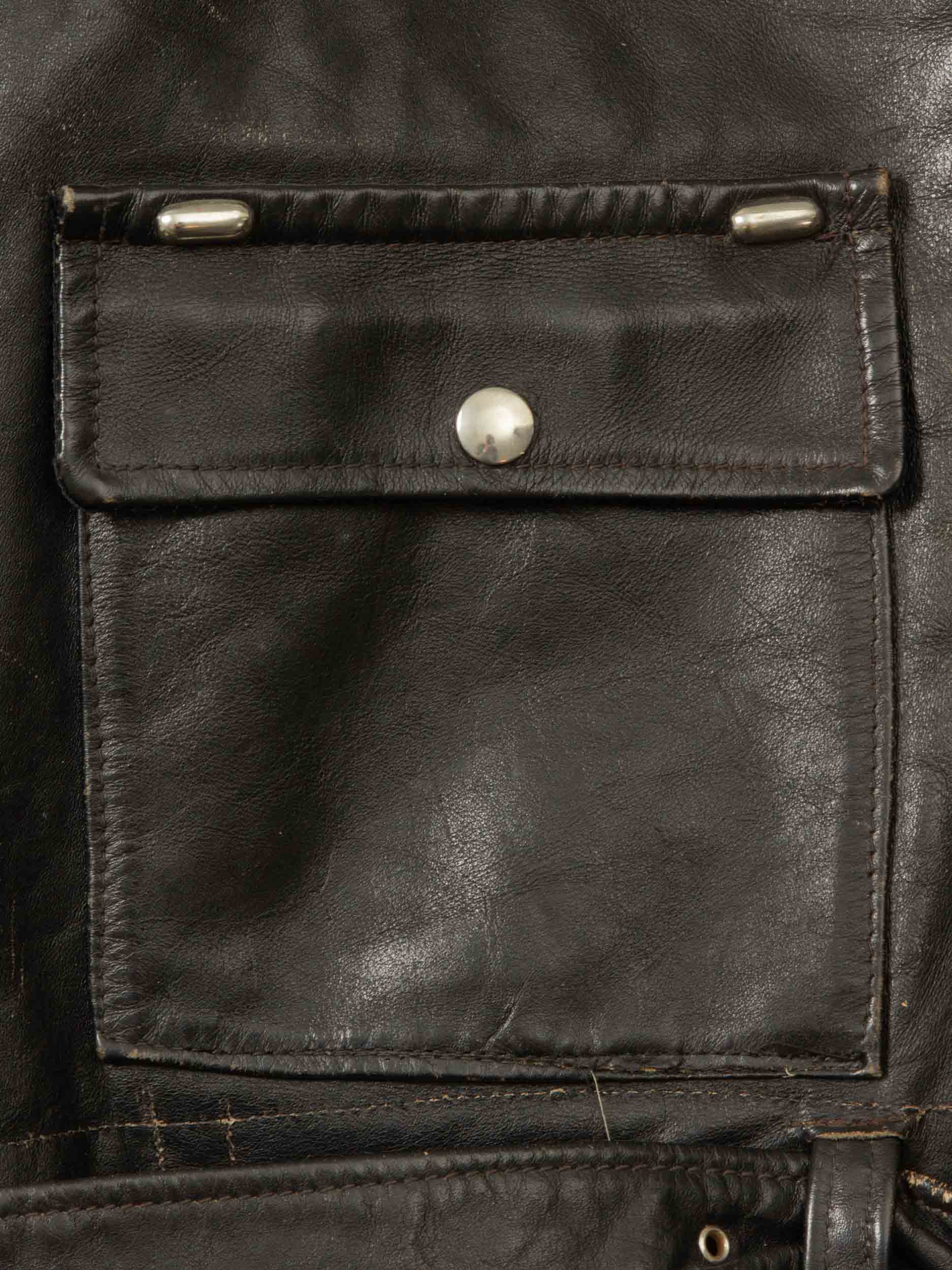 Vtg 1960s Brimaco D Pocket Leather Jacket - Made in Canada (M