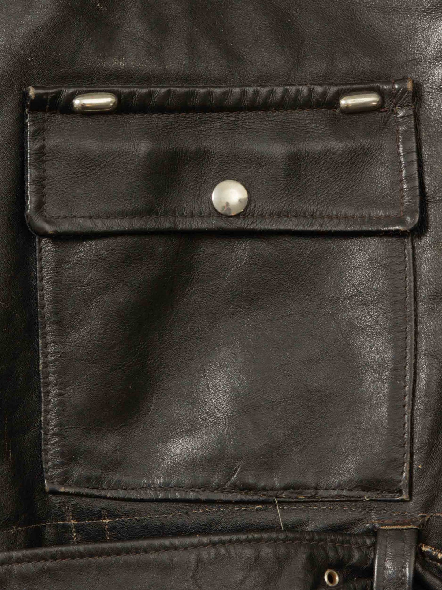 Vtg 1960s Brimaco D Pocket Leather Jacket - Made in Canada (M)