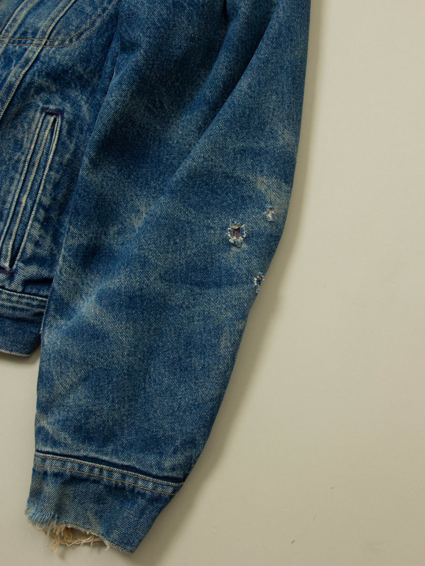 Vtg 1980s Lee Storm Rider Lined Denim Jacket - Made in USA (L)