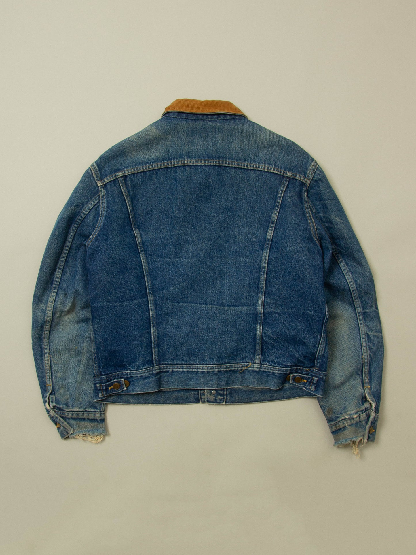 Vtg 1980s Lee Storm Rider Lined Denim Jacket - Made in USA (L)