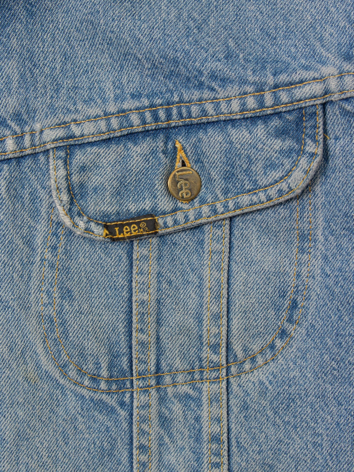Vtg 1980s Lee Storm Rider Lined Denim Jacket (L)