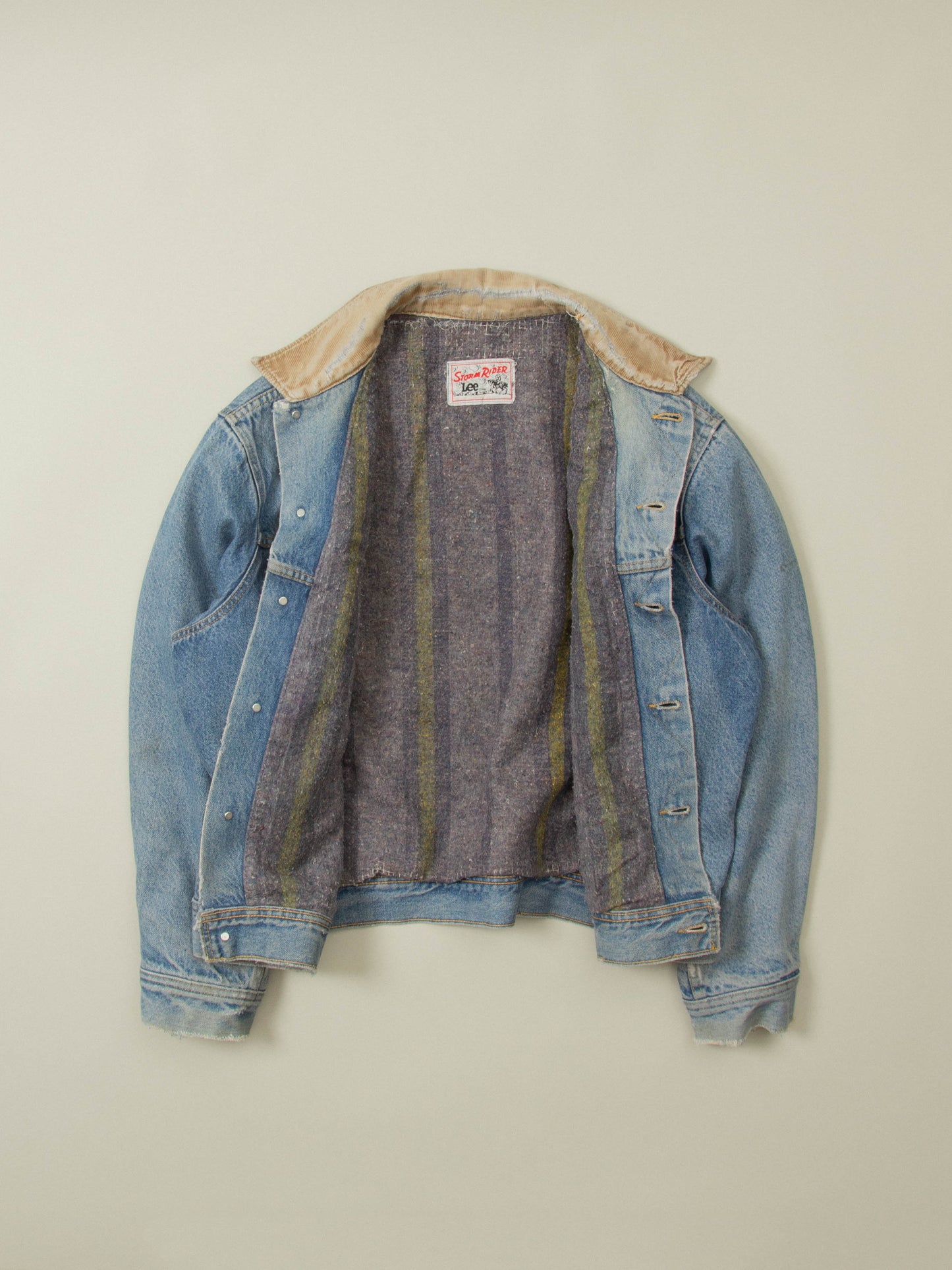 Vtg 1980s Lee Storm Rider Lined Denim Jacket (L)