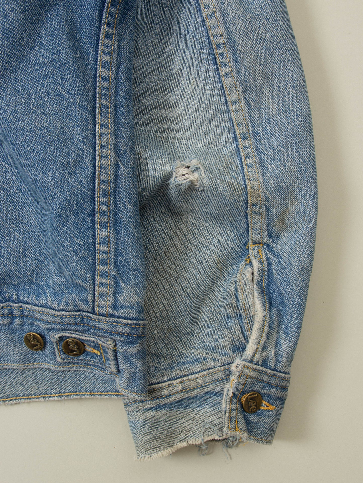 Vtg 1980s Lee Storm Rider Lined Denim Jacket (L)