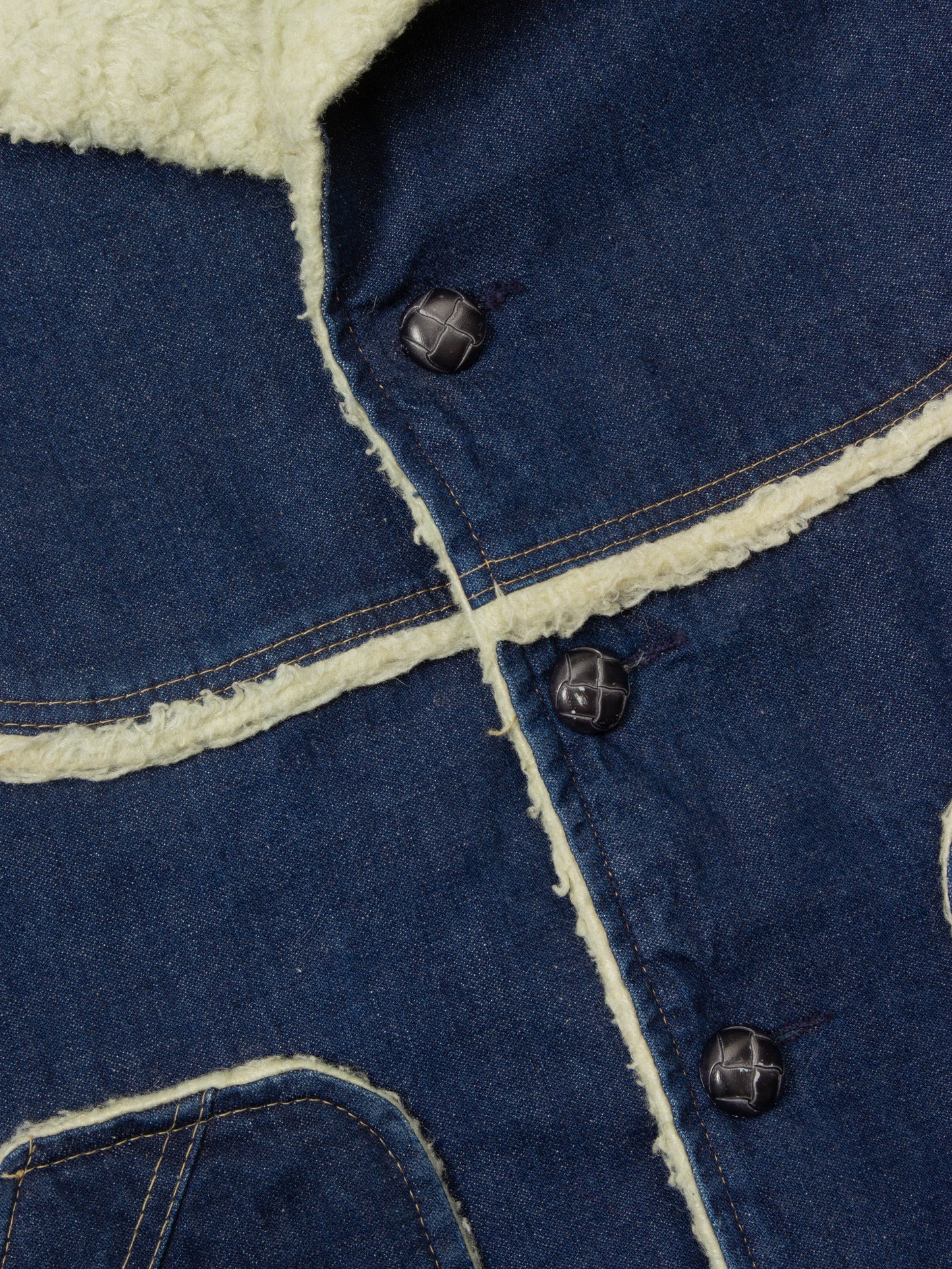 Vtg 1970s Wiman Sherpa Denim Coat - Made in USA (M)