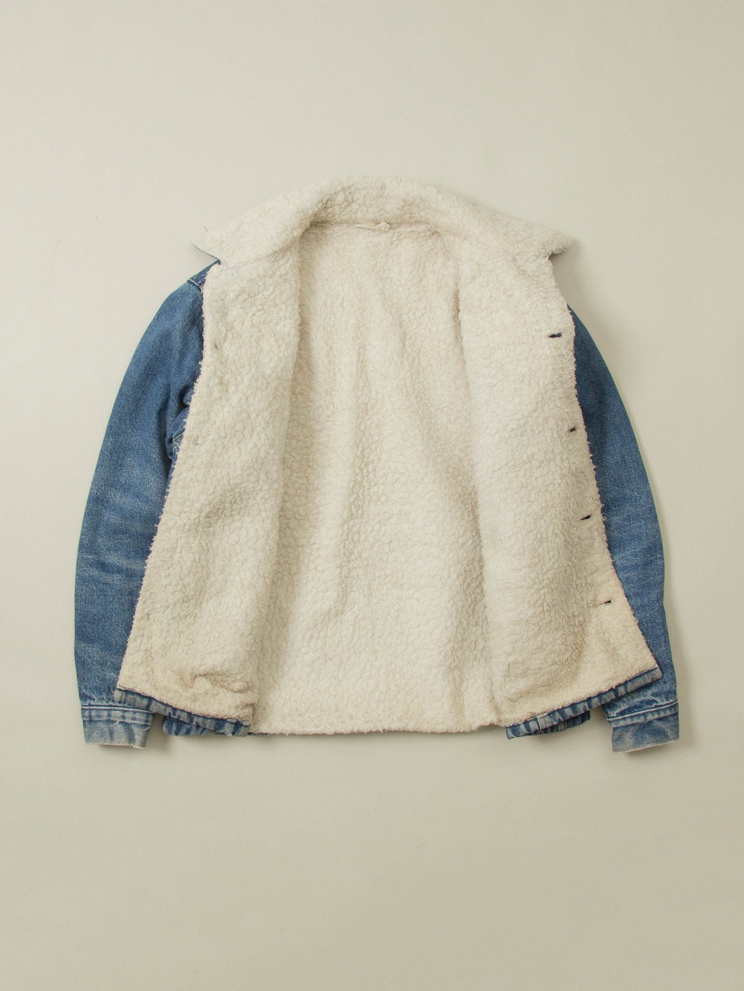 Vtg 1970s Sherpa Lined Denim Jacket (M)