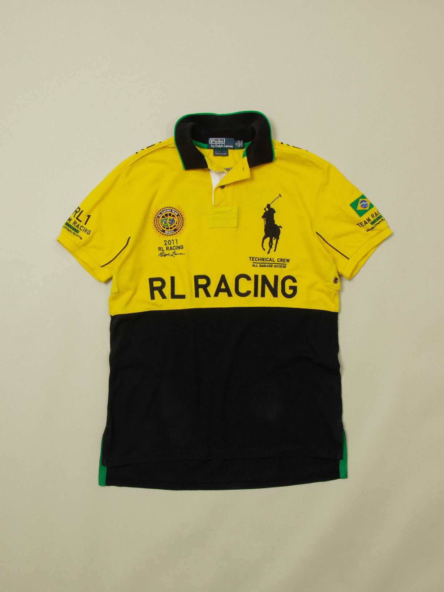 2000s Ralph Lauren Brazil Racing Team Polo Shirt (M)