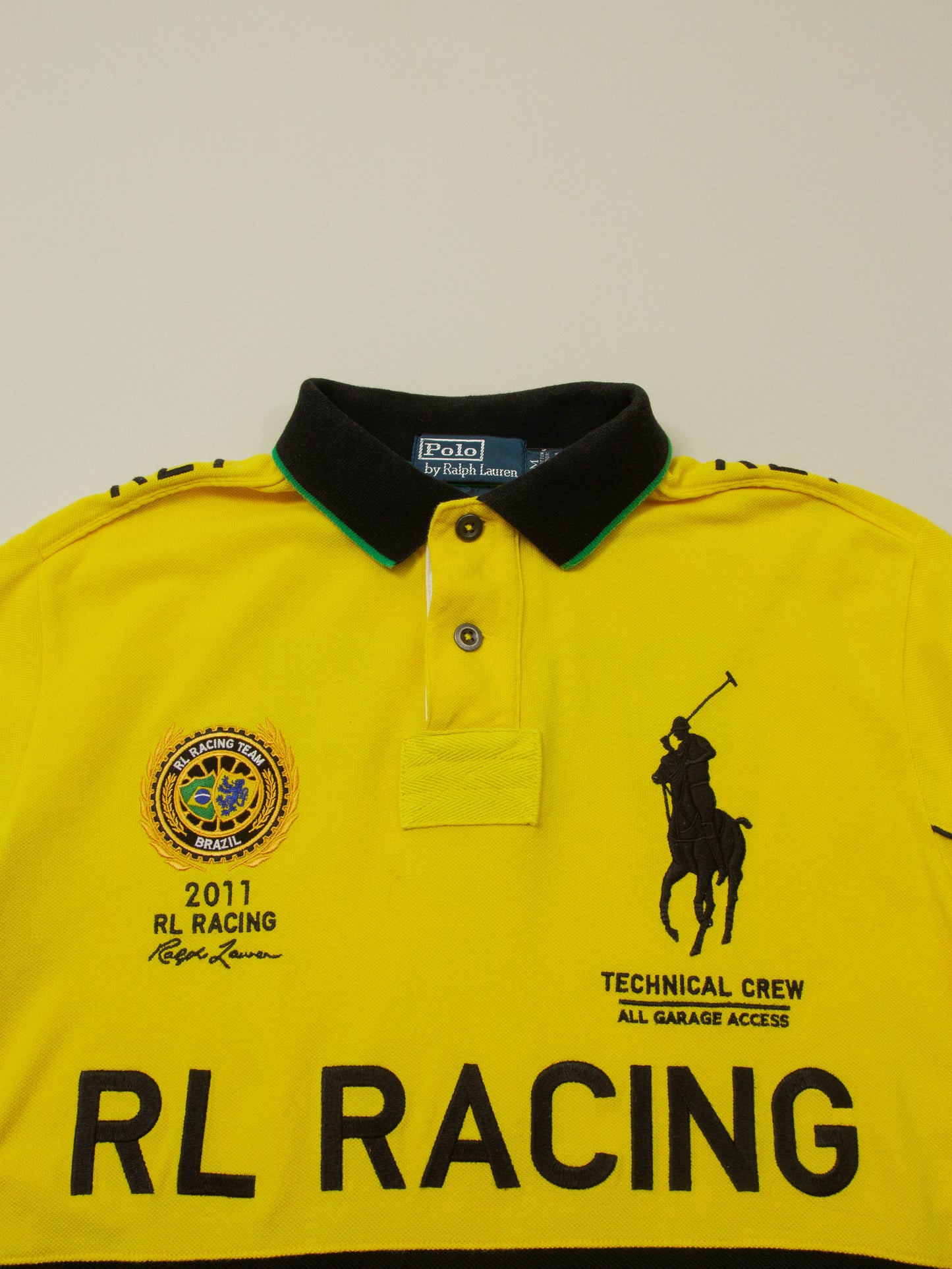 2000s Ralph Lauren Brazil Racing Team Polo Shirt (M)