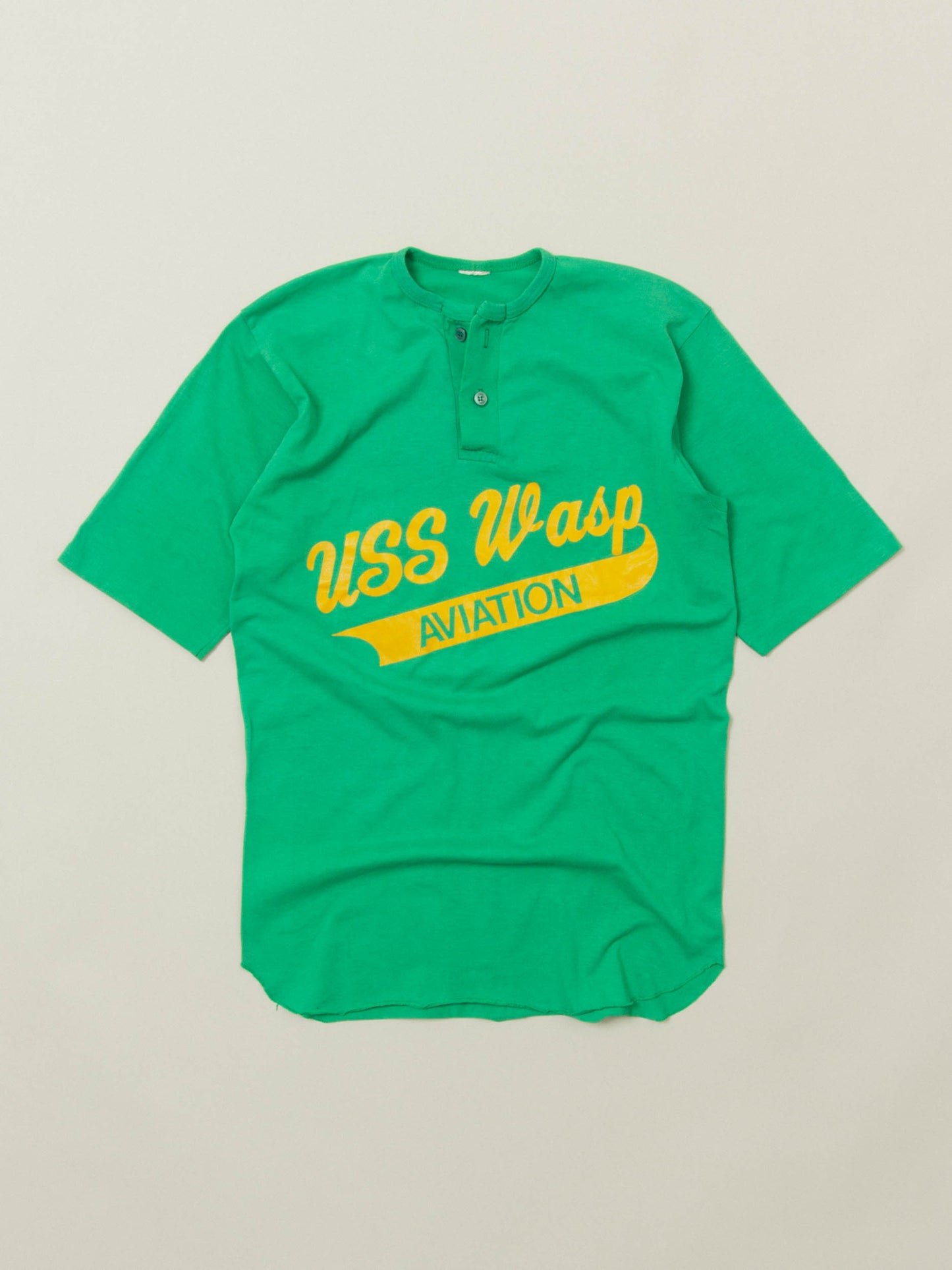 Vtg 1970s US Navy 'USS Wasp Aviation' Single Stitch Sports Tee (M)