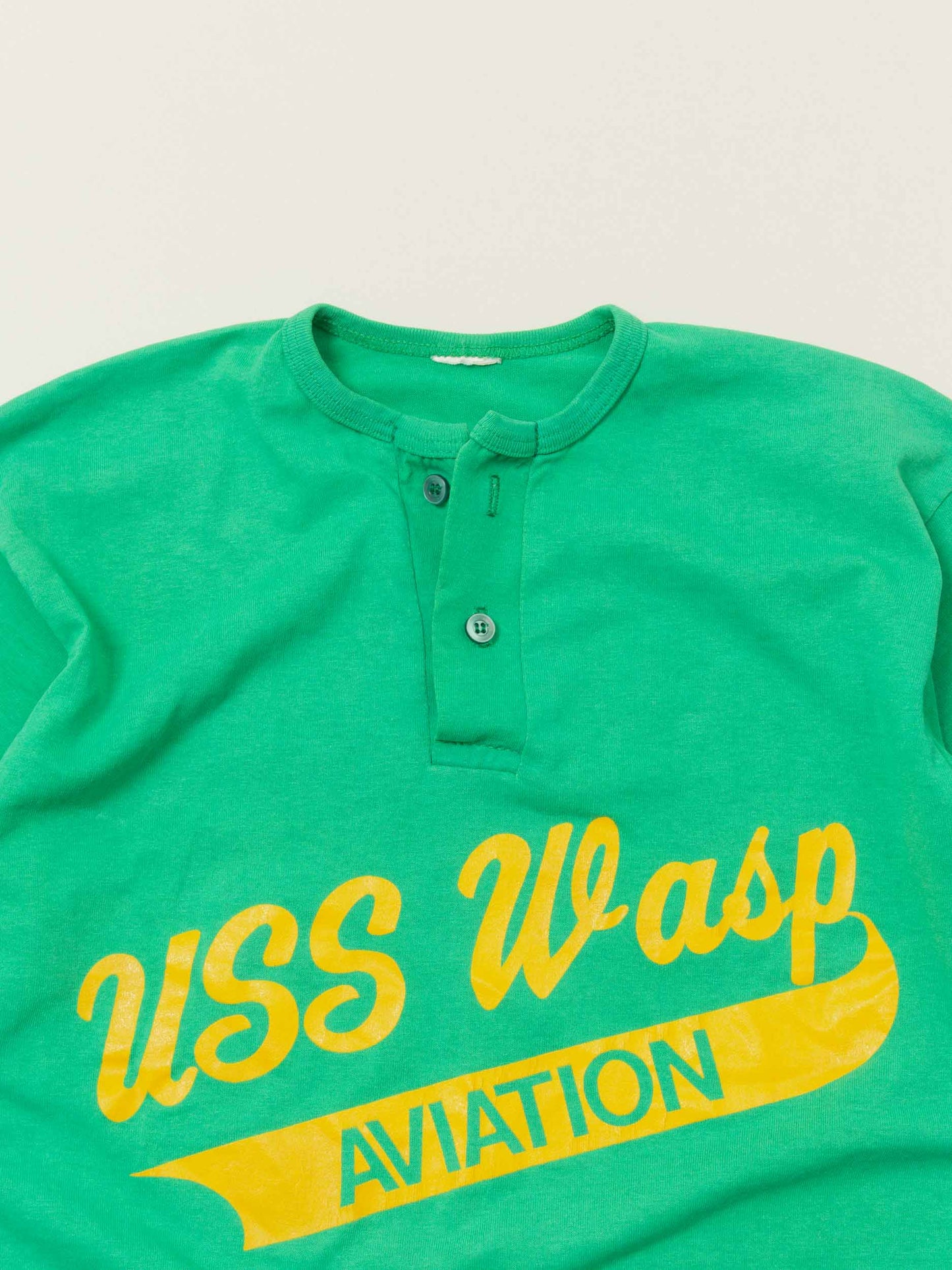 Vtg 1970s US Navy 'USS Wasp Aviation' Single Stitch Sports Tee (M)