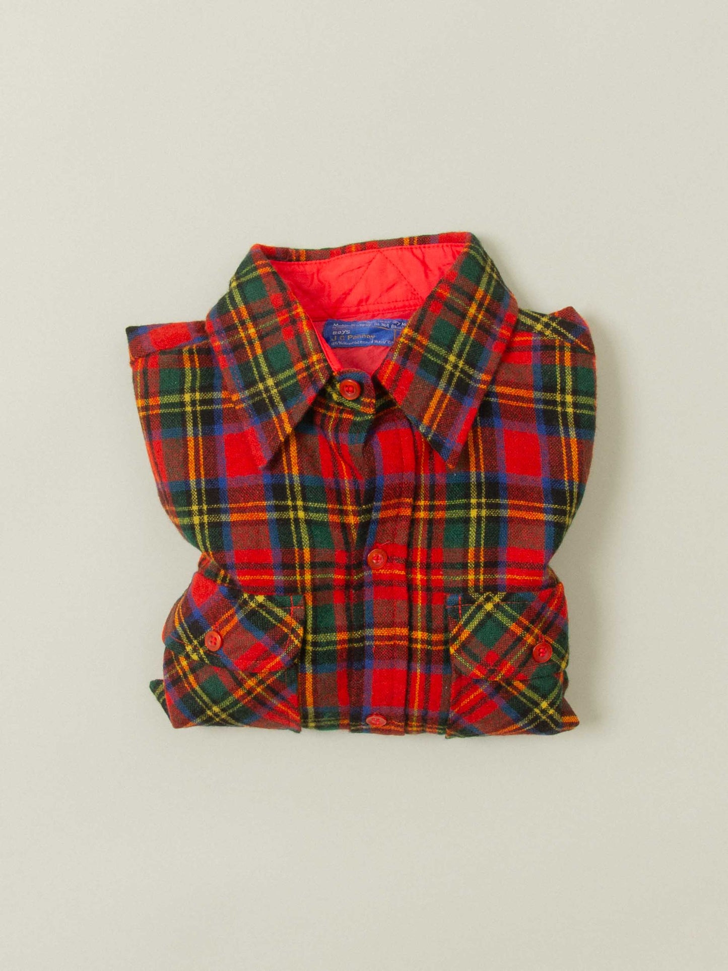 Vtg 1980s JCPenney Wool Shirt – Made in Korea (XS)