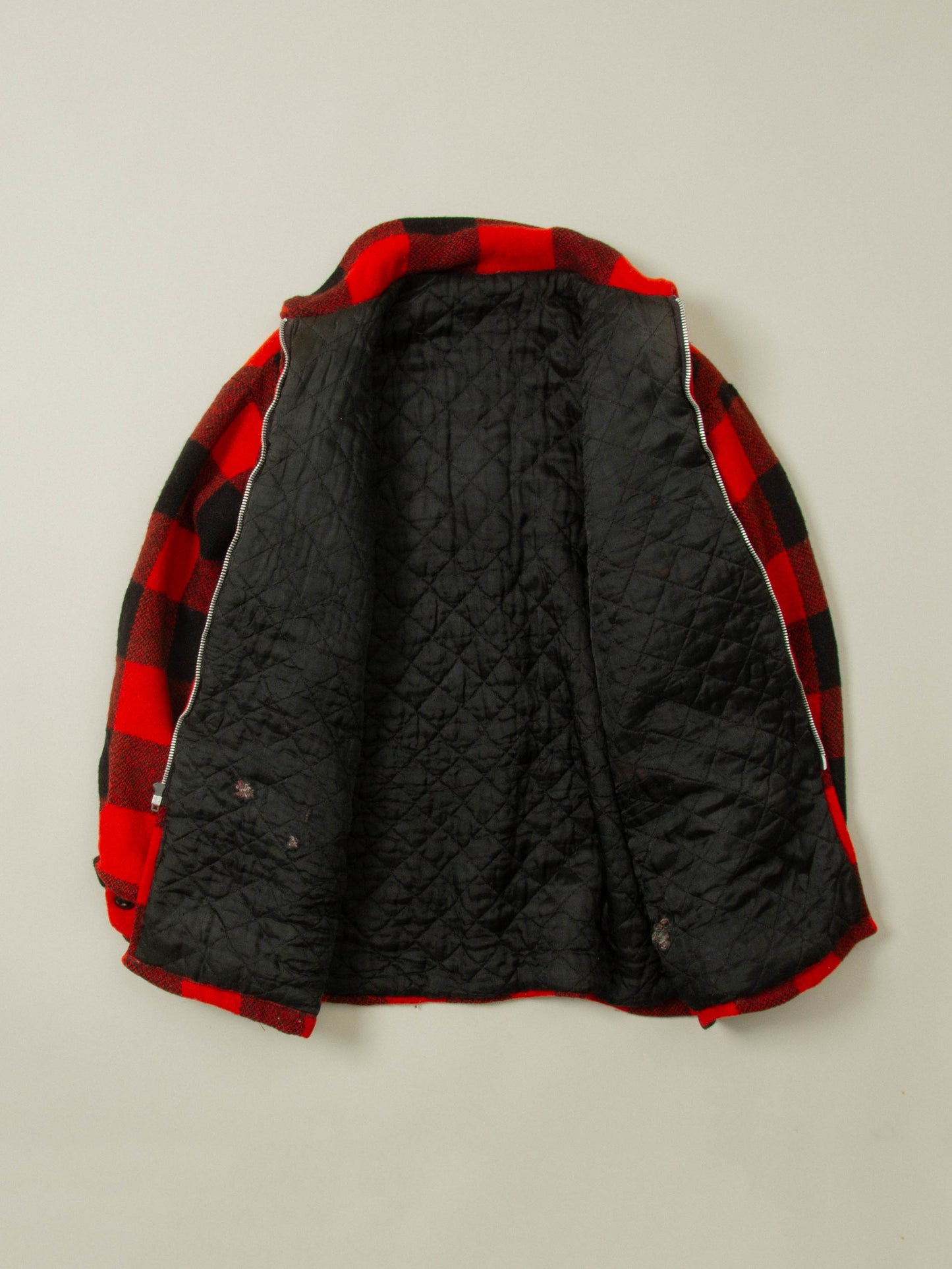 Vtg 1970s Buffalo Plaid Wool Jacket (M)