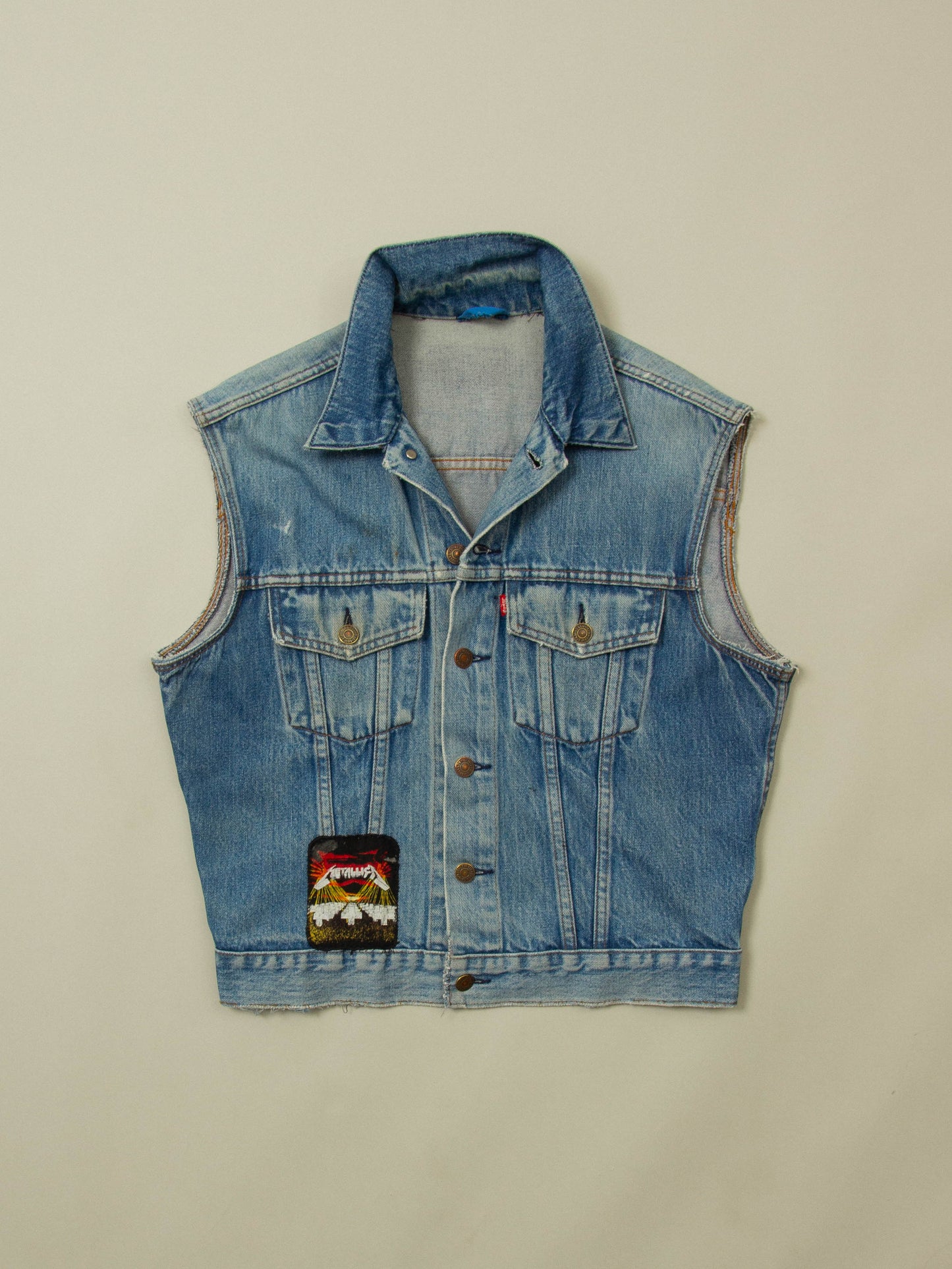 Vtg 1970s Levi's 'Metallica' Denim Vest (M)