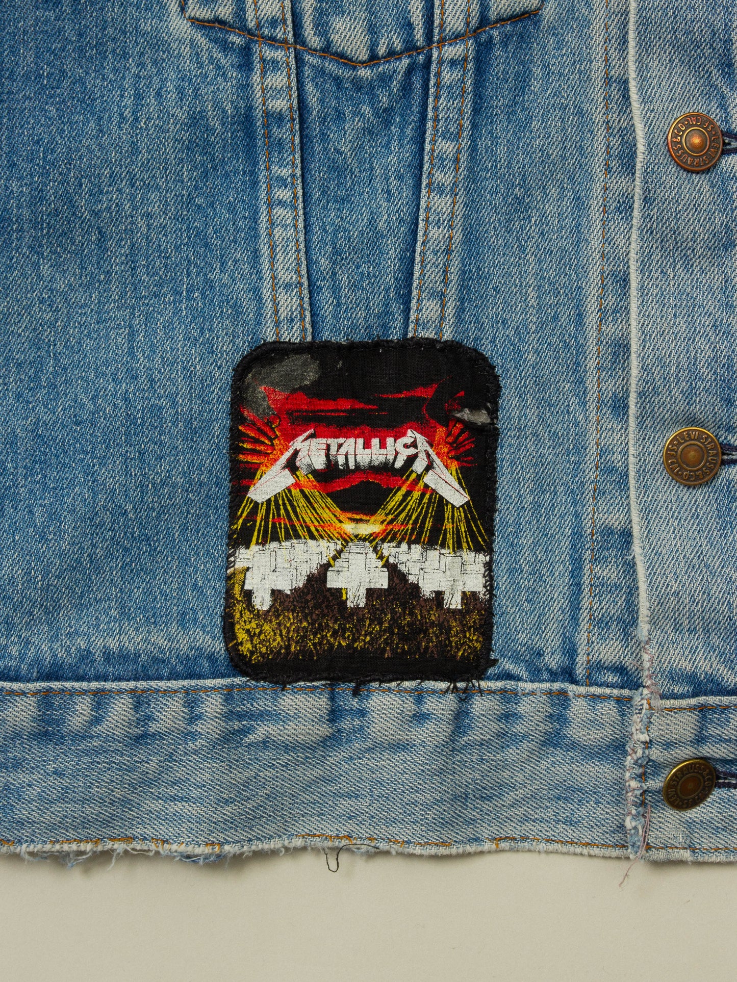 Vtg 1970s Levi's 'Metallica' Denim Vest (M)