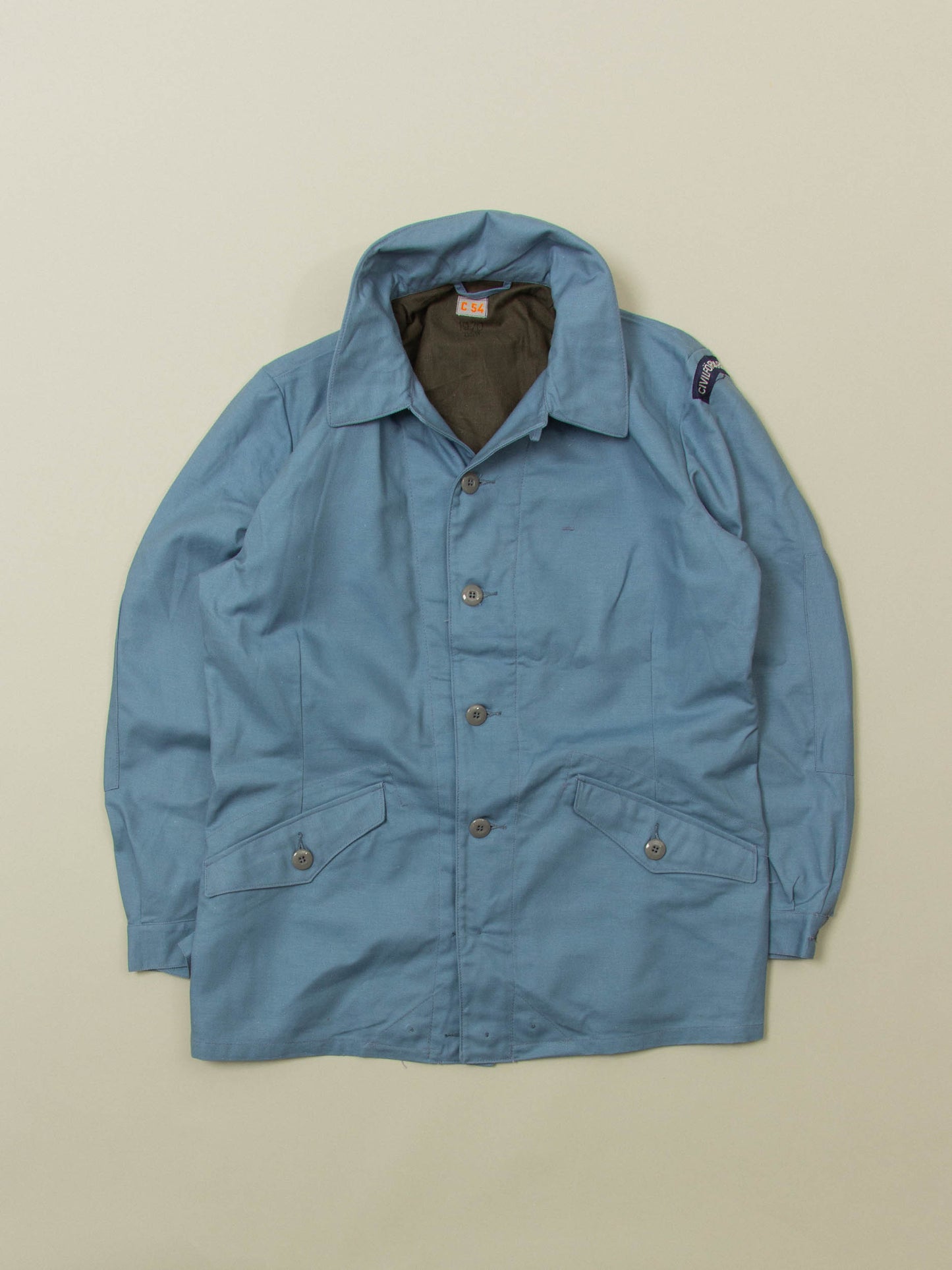 Vtg 1970s Deadstock Swedish Army Civil Defence Jacket