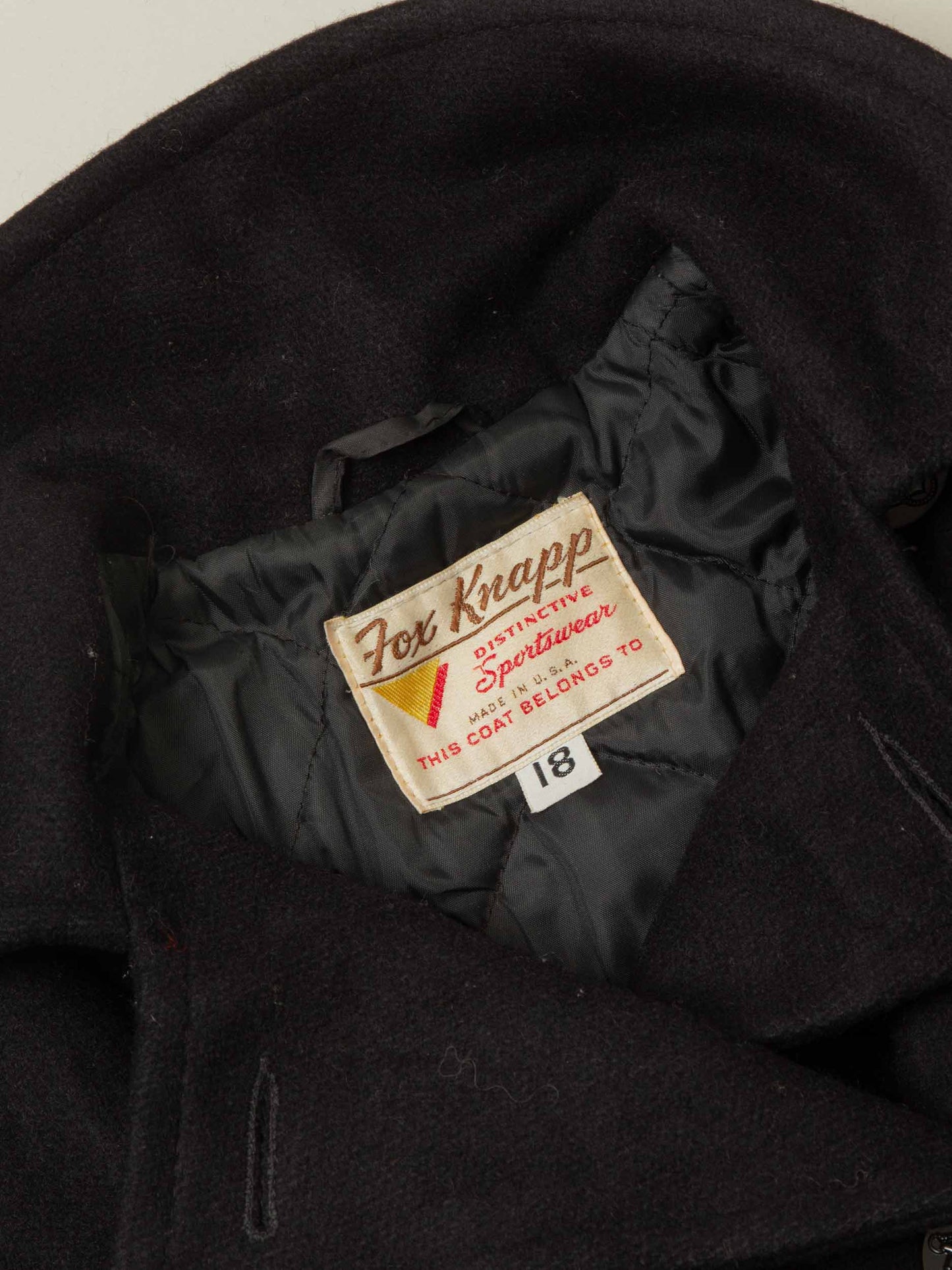 Vtg 1960s Fox Knapp Wool Peacoat - Made in USA (S)