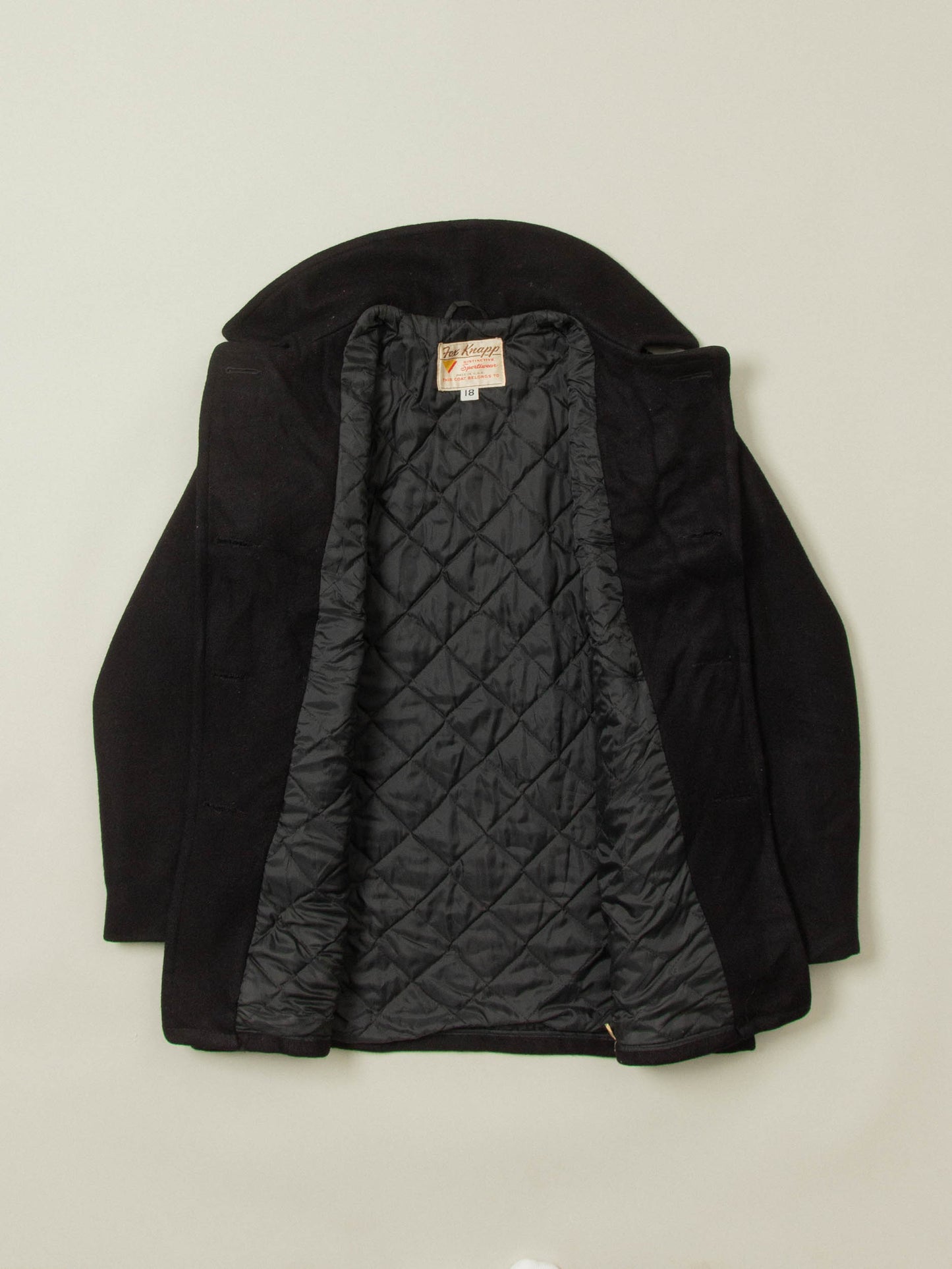 Vtg 1960s Fox Knapp Wool Peacoat - Made in USA (S)