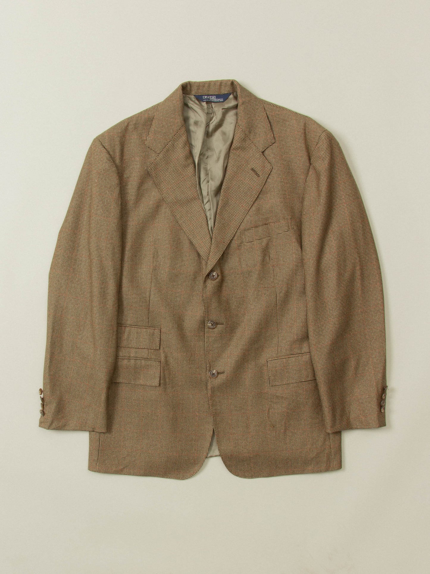 Vtg 1980s Ralph Lauren Wool Houndstooth Blazer - Made in USA (M/L)