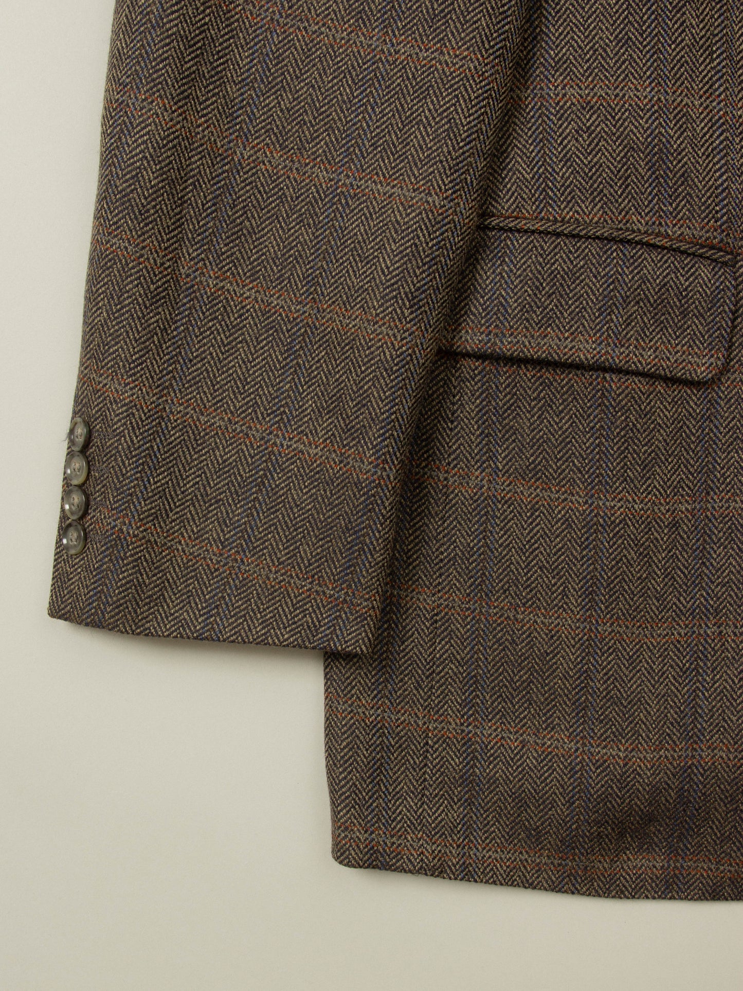 Checkered Burberry Herringbone Wool Blazer (L)