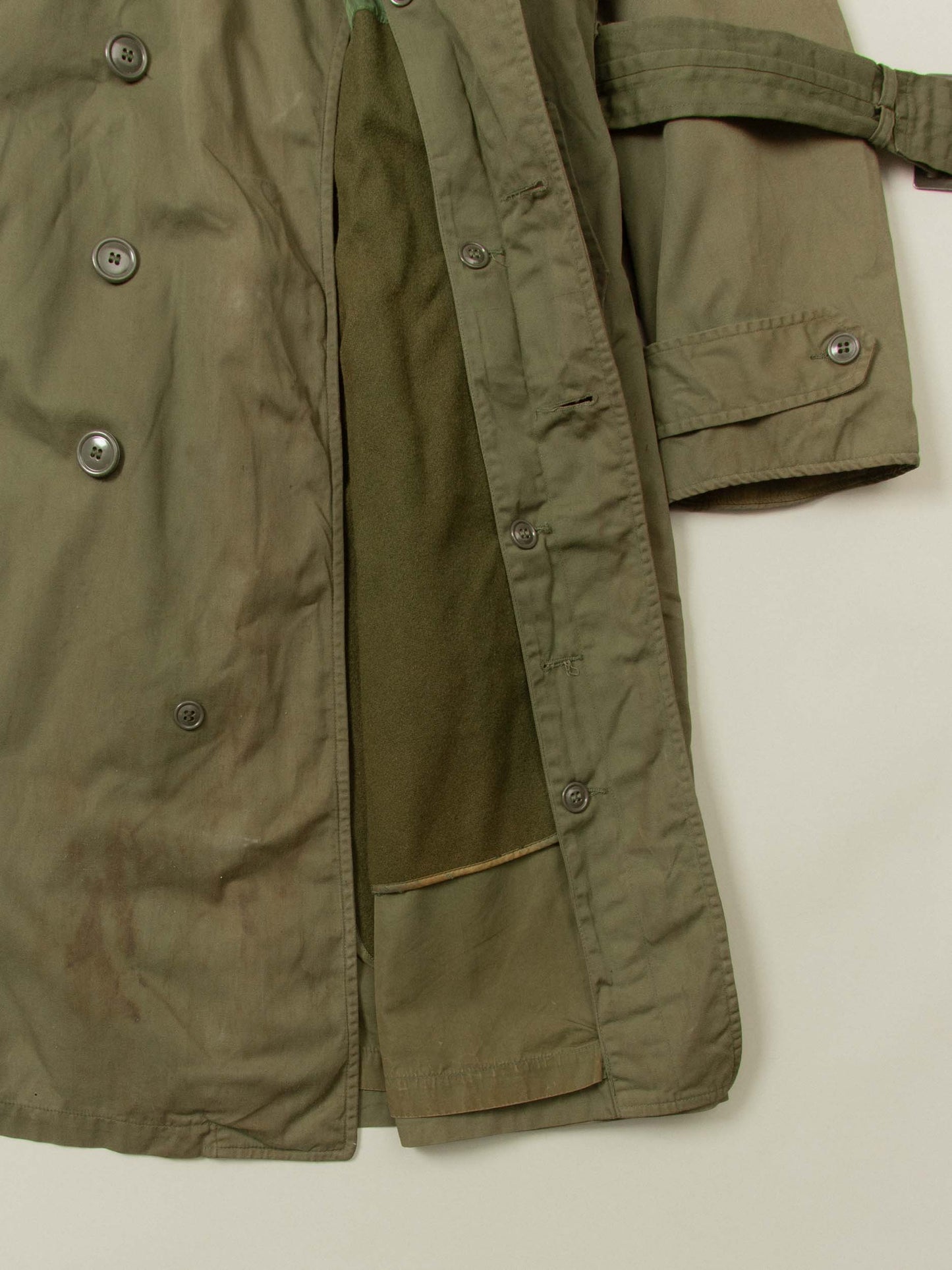 Vtg 1950s US Army Trench Coat w/ Removable Liner (S-Short)