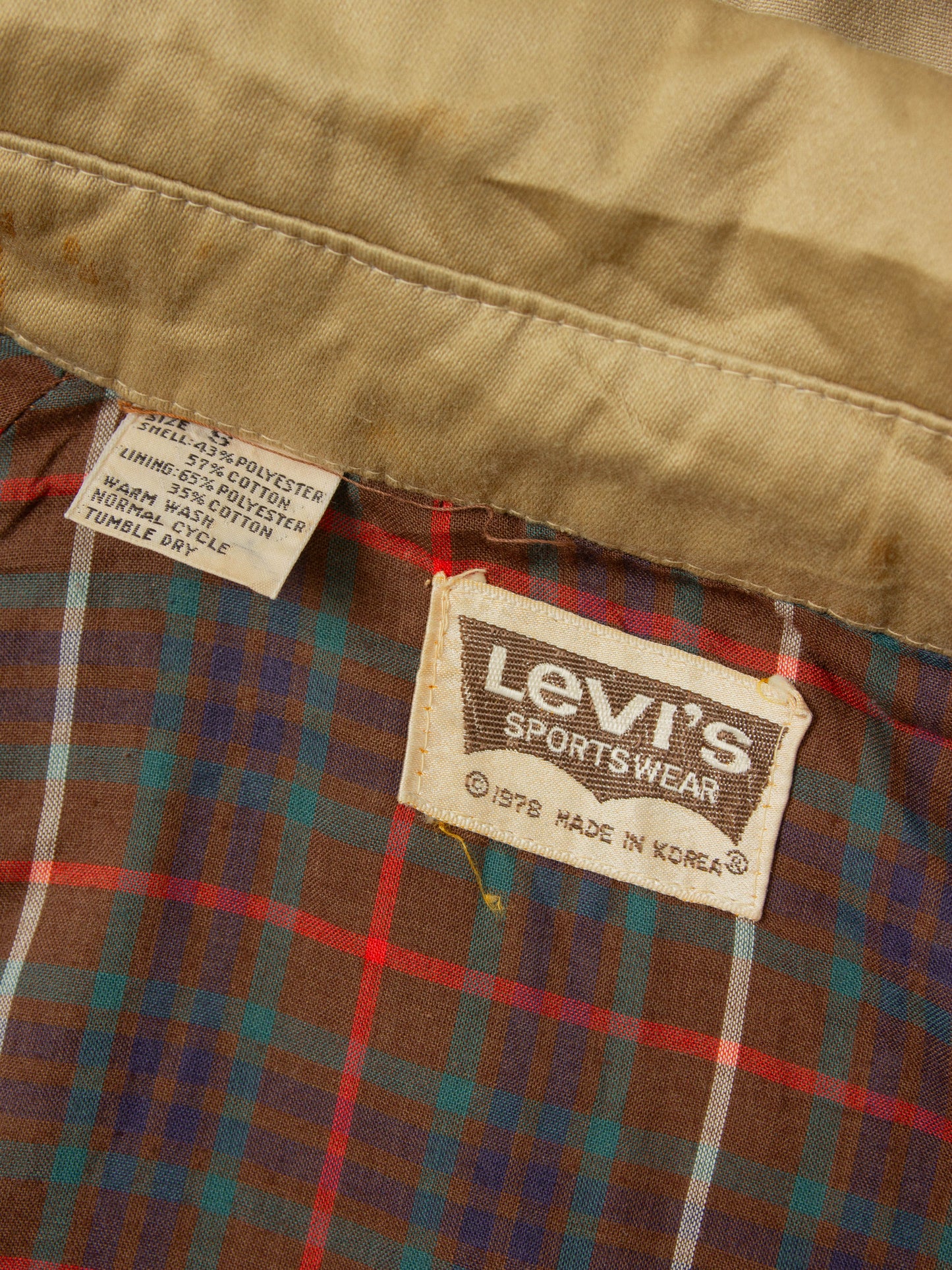 Vtg 1970s Levi's Sportswear Big E Jacket – Made in Korea (S)